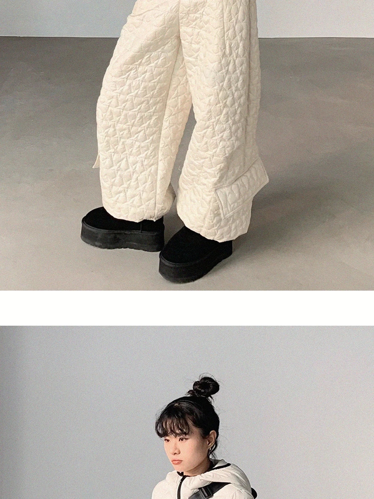 Panda Ear Rib Cotton Hooded Short Jacket