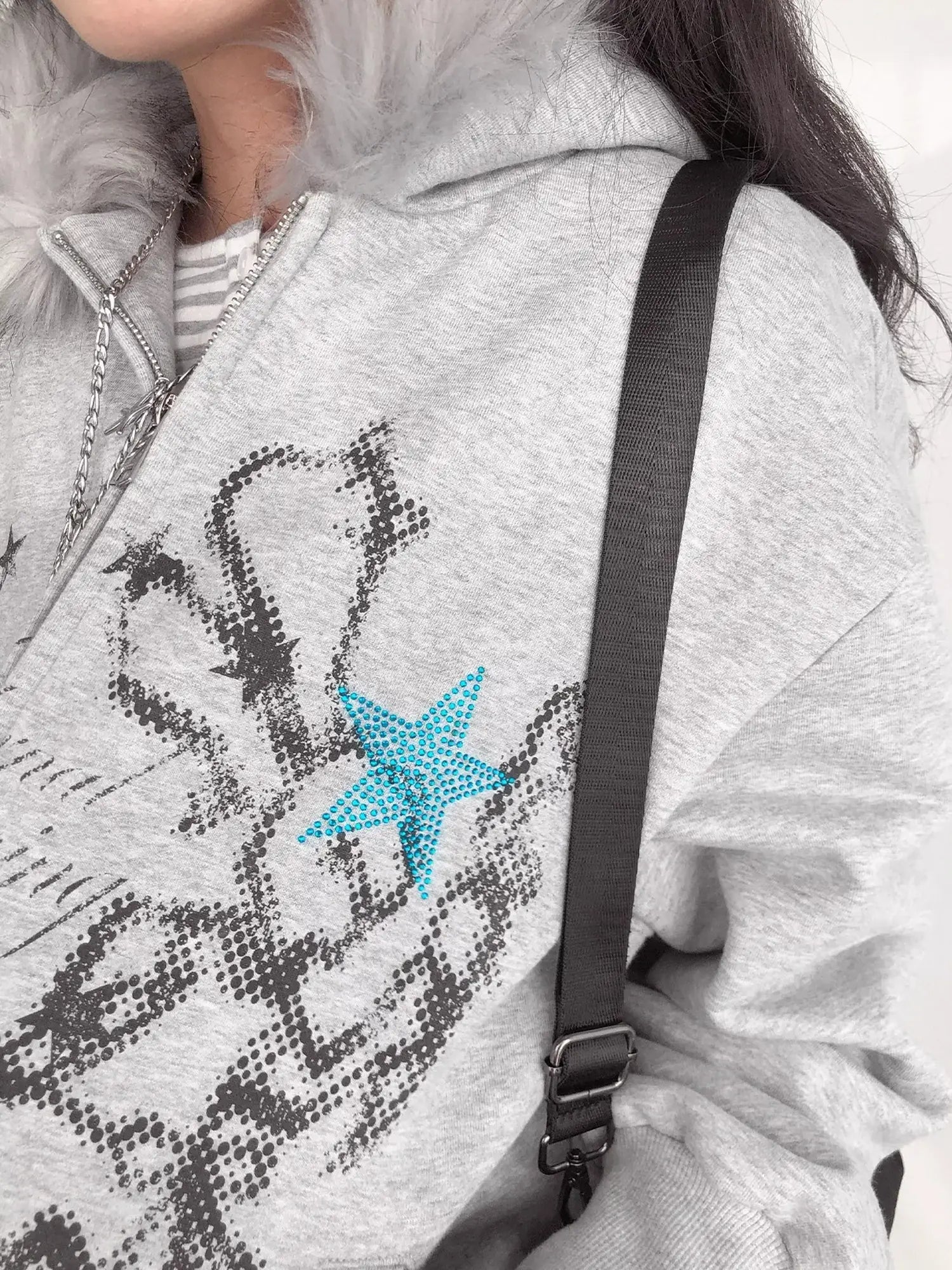 Pixel Drummer Bunny Fleece Hoodie Long-Sleeve