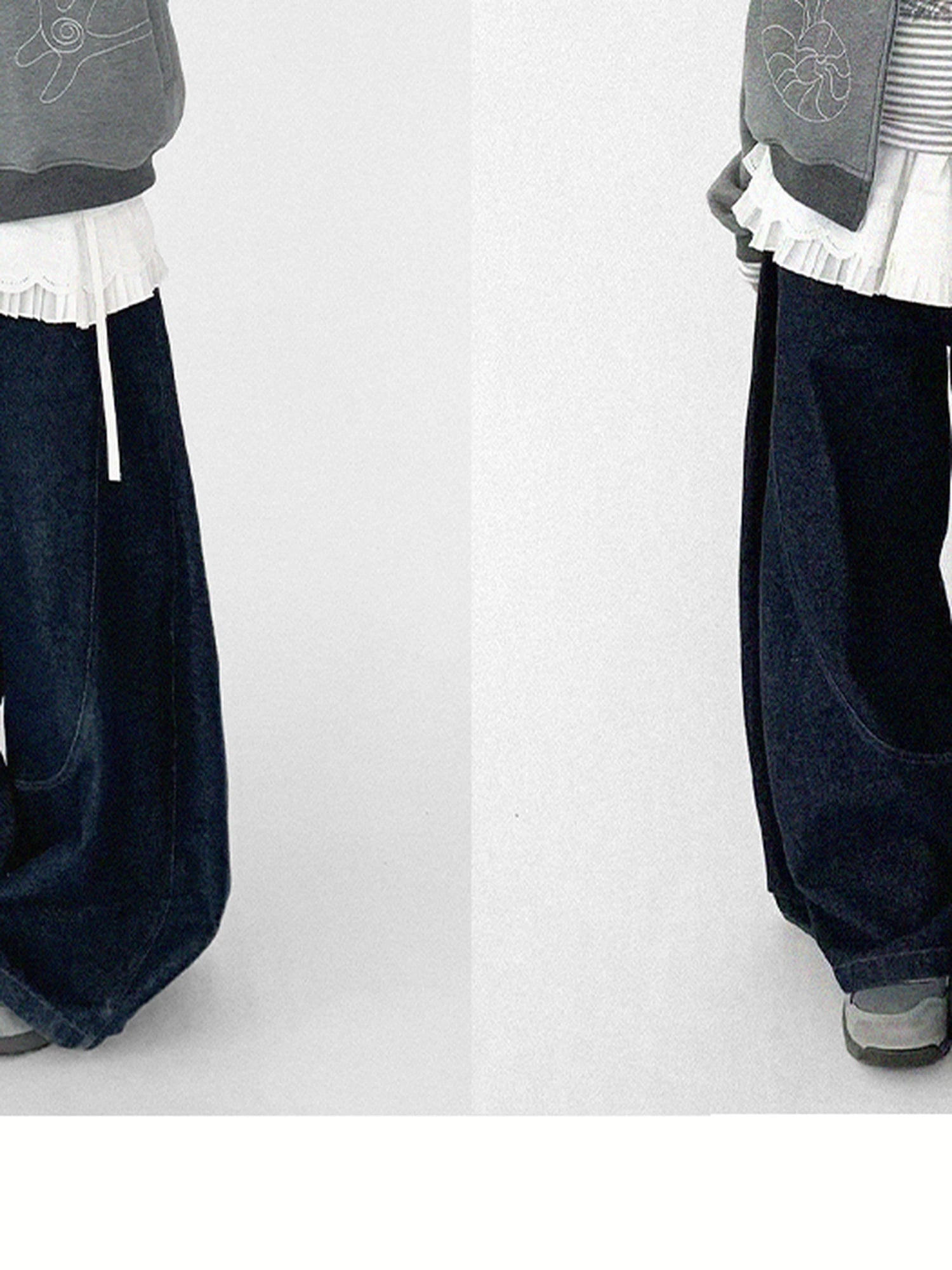 Pleated Skirt With Bear Embroidery And Dot Mesh Overlay