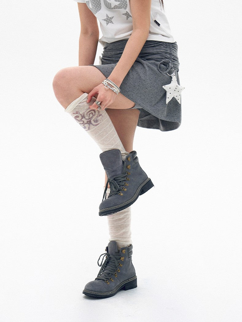 innomoood Polka Dot Ruched Drawstring Lined A Line Women&