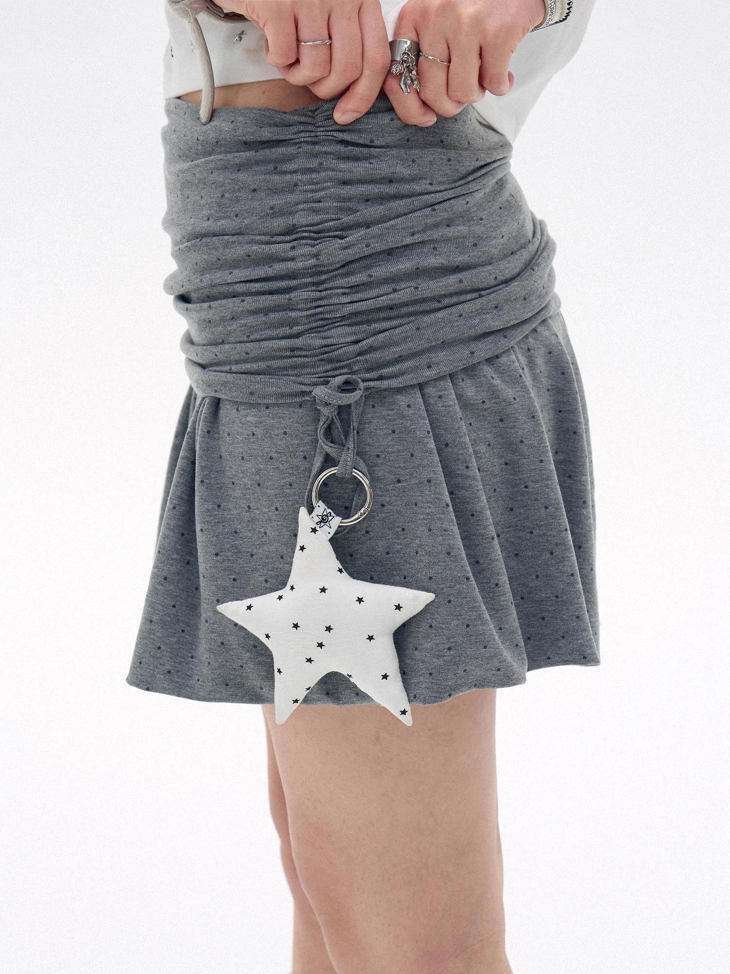 innomoood Polka Dot Ruched Drawstring Lined A Line Women&