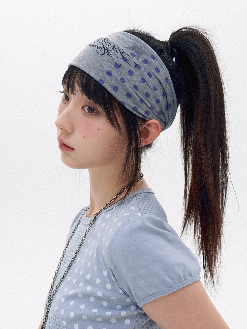 innomoood Polka Dot Star Print Elastic Wide Headband Women&