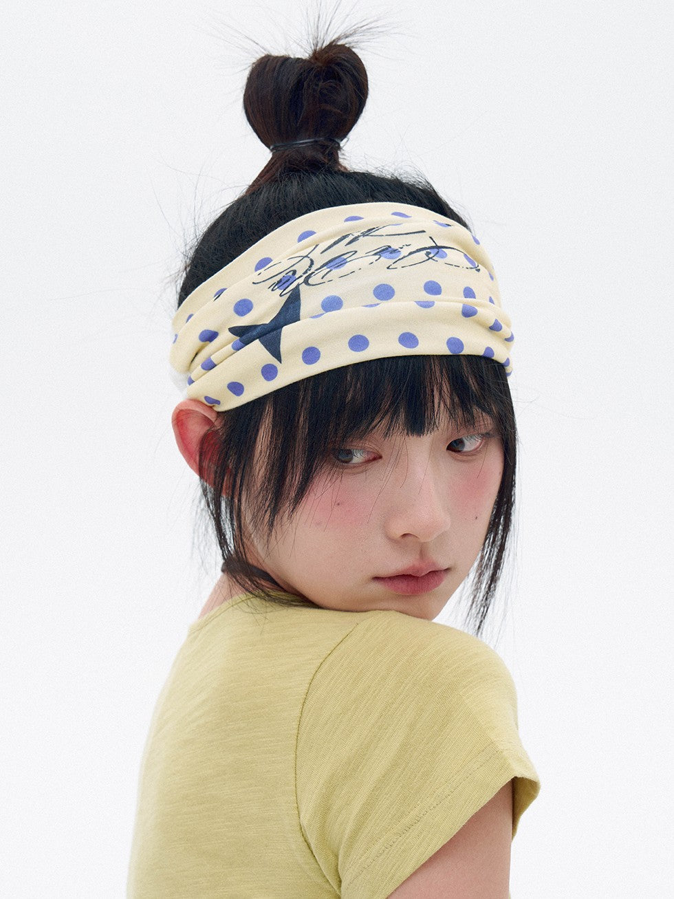 innomoood Polka Dot Star Print Elastic Wide Headband Women&