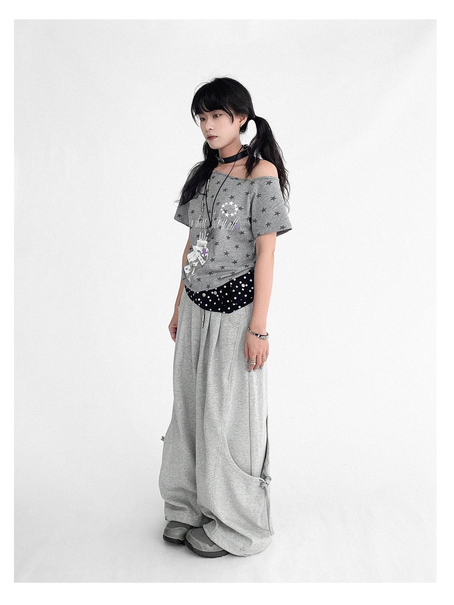 innomoood Rabbit Star Print Slouchy Tee