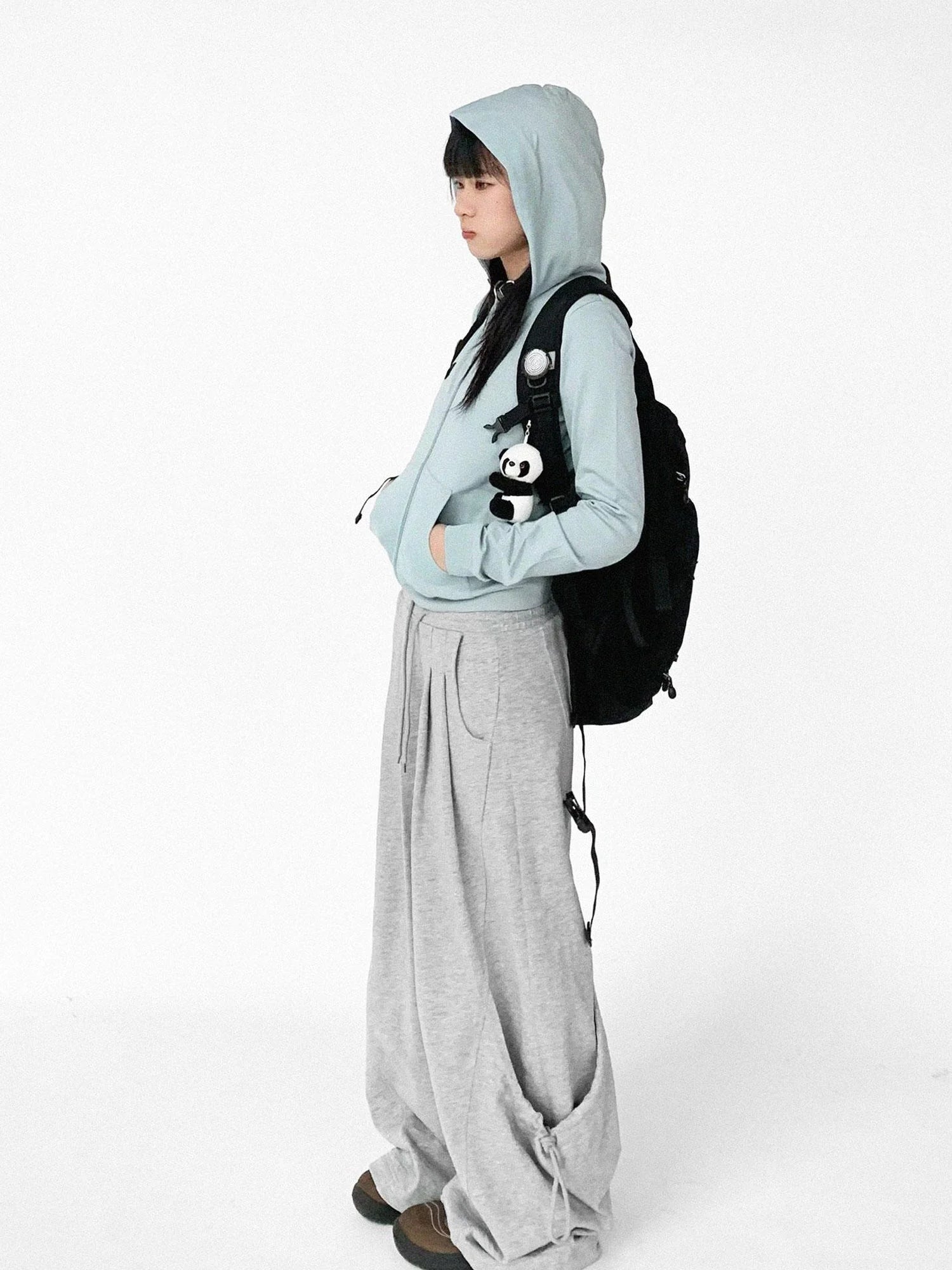 Relaxed Knit Trousers With Elastic Waist