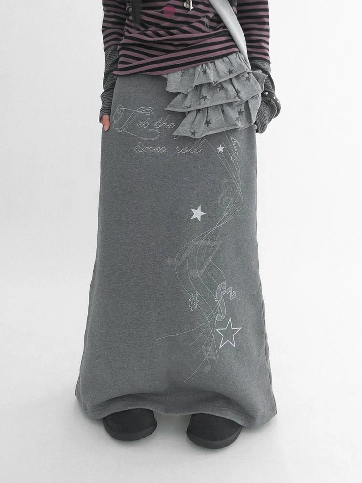 Resonant Note Flared A Line Skirt