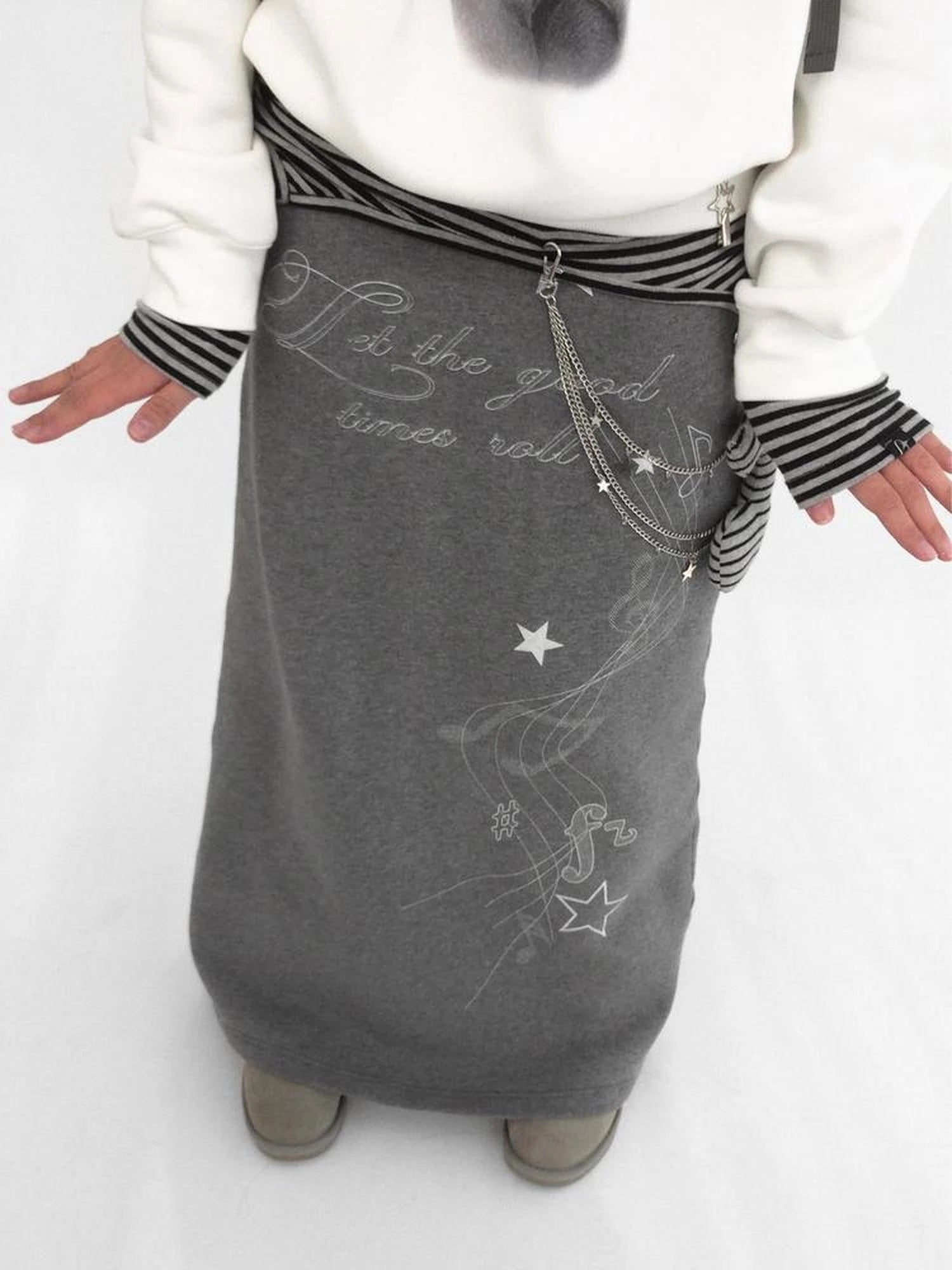 Resonant Note Flared A Line Skirt