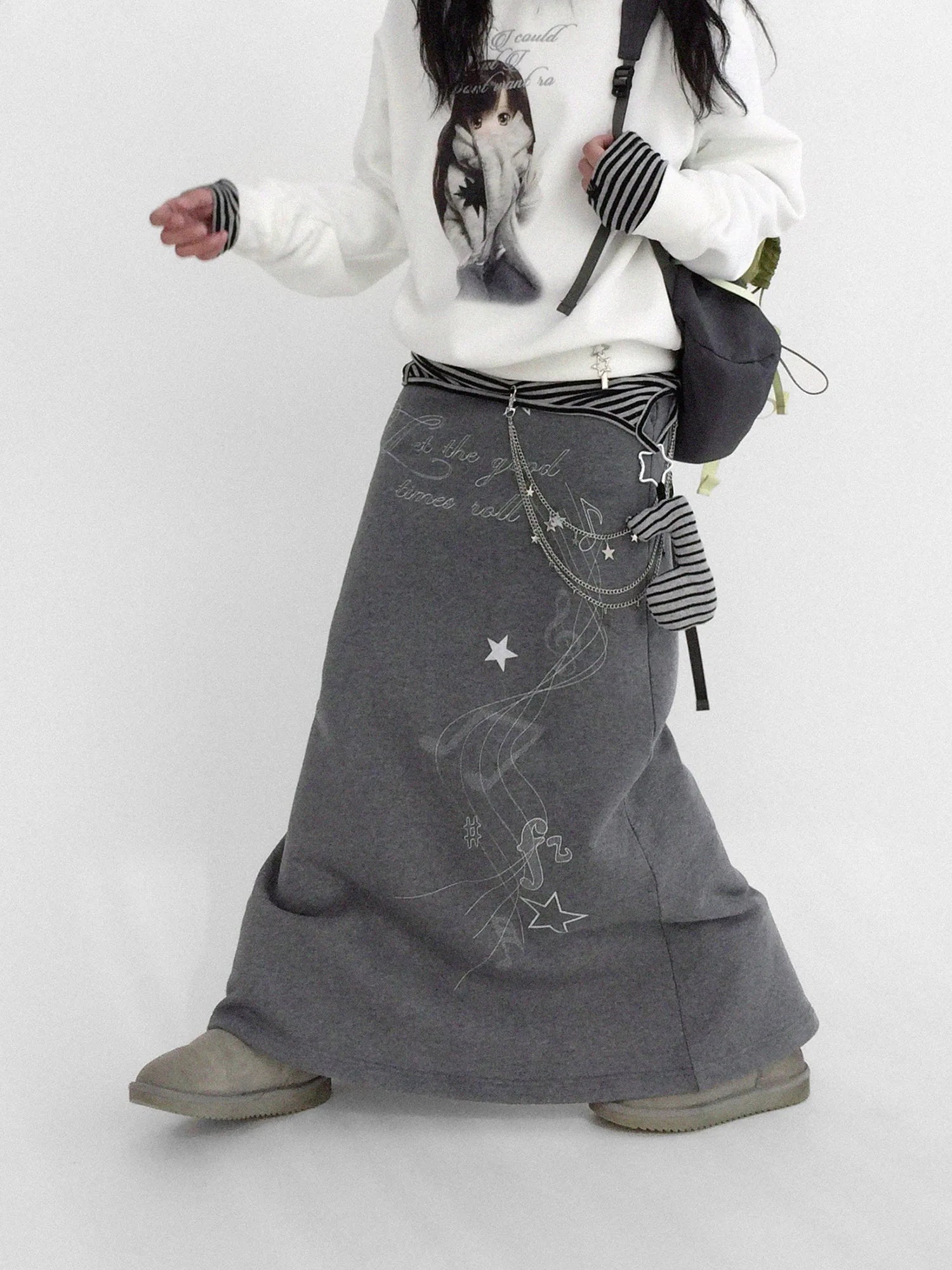 Resonant Note Flared A Line Skirt