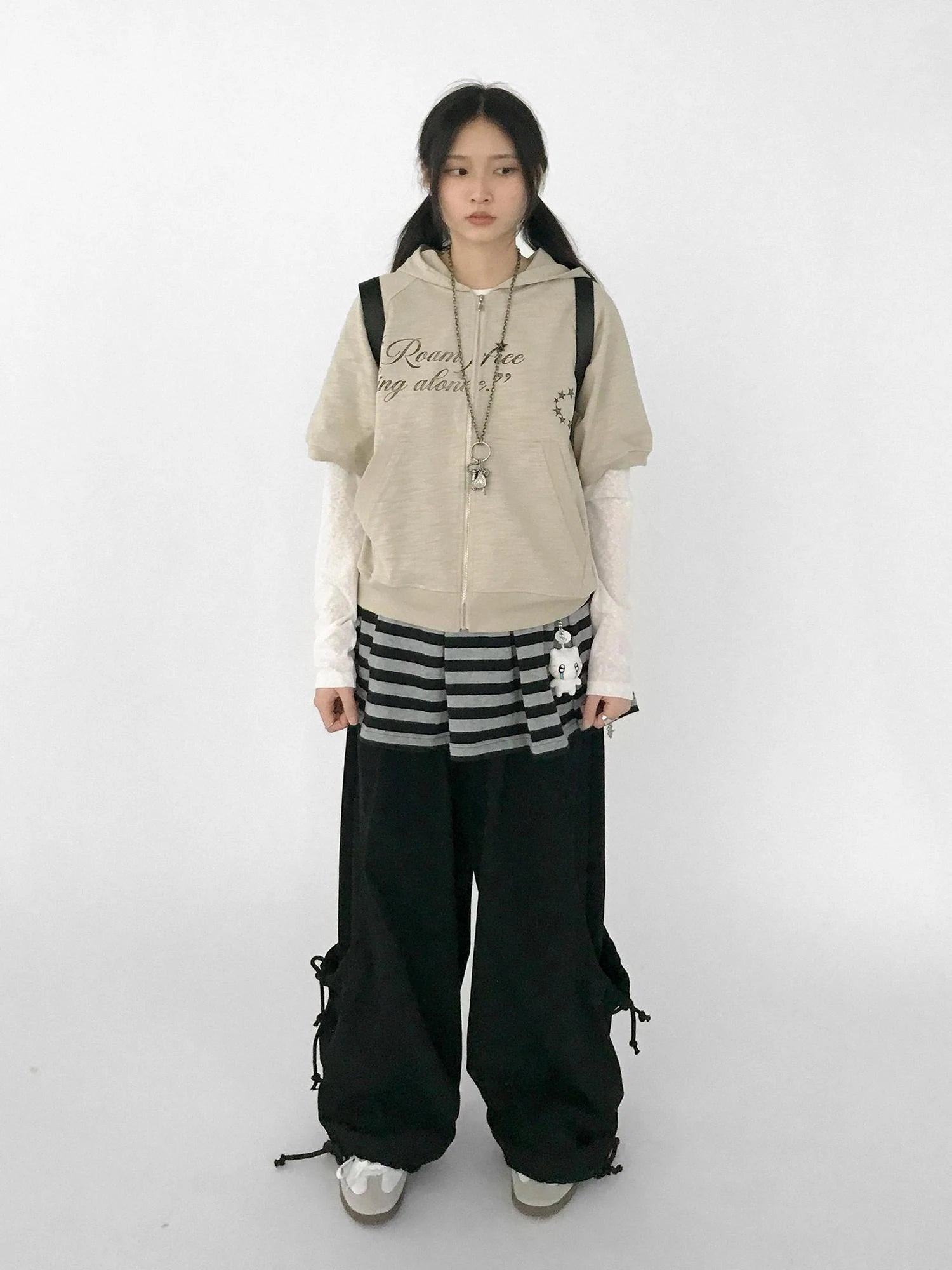 Roam Free Sing Alone Vintage Washed Hooded Short Sleeve Top