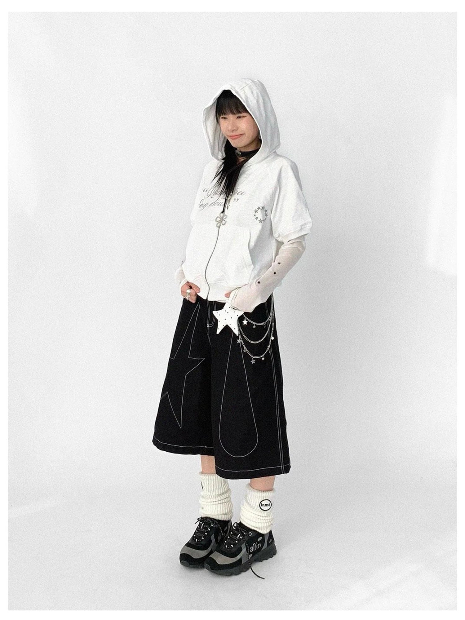 Roam Free Sing Alone Vintage Washed Hooded Short Sleeve Top