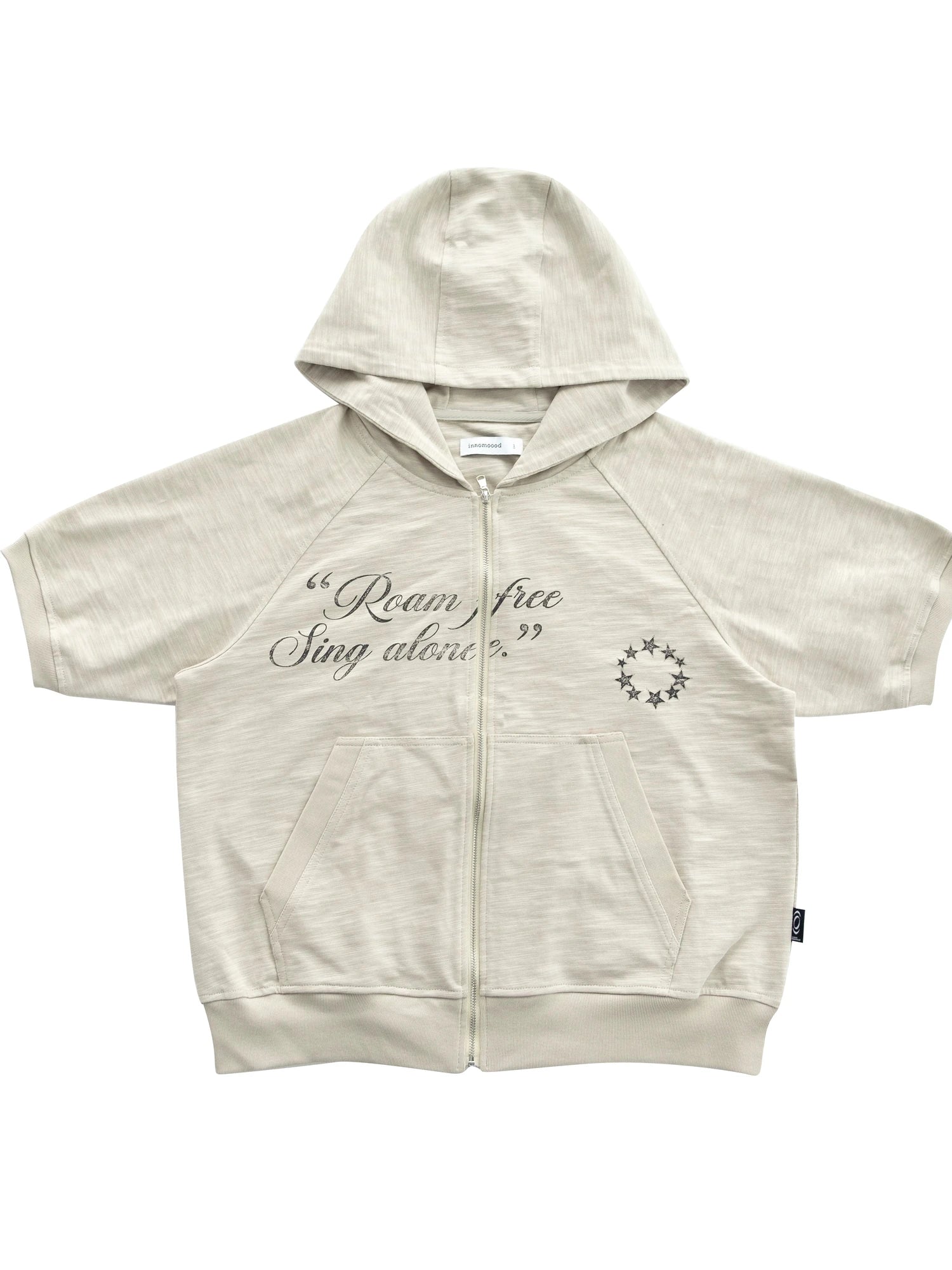 Roam Free Sing Alone Vintage Washed Hooded Short Sleeve Top