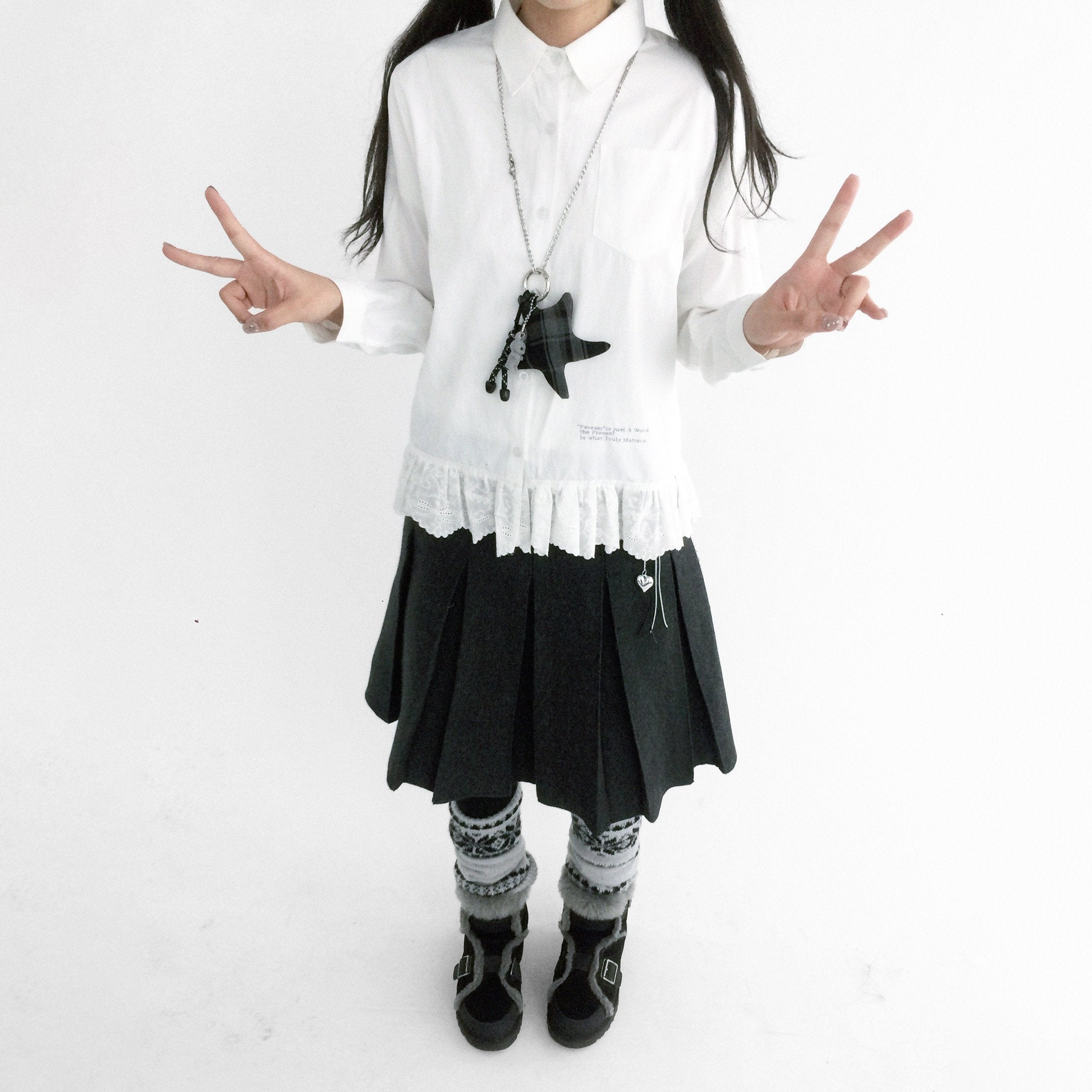 innomoood_Ruffle_Embroidered_Collared_Straight_Long_Sleeve_Women&