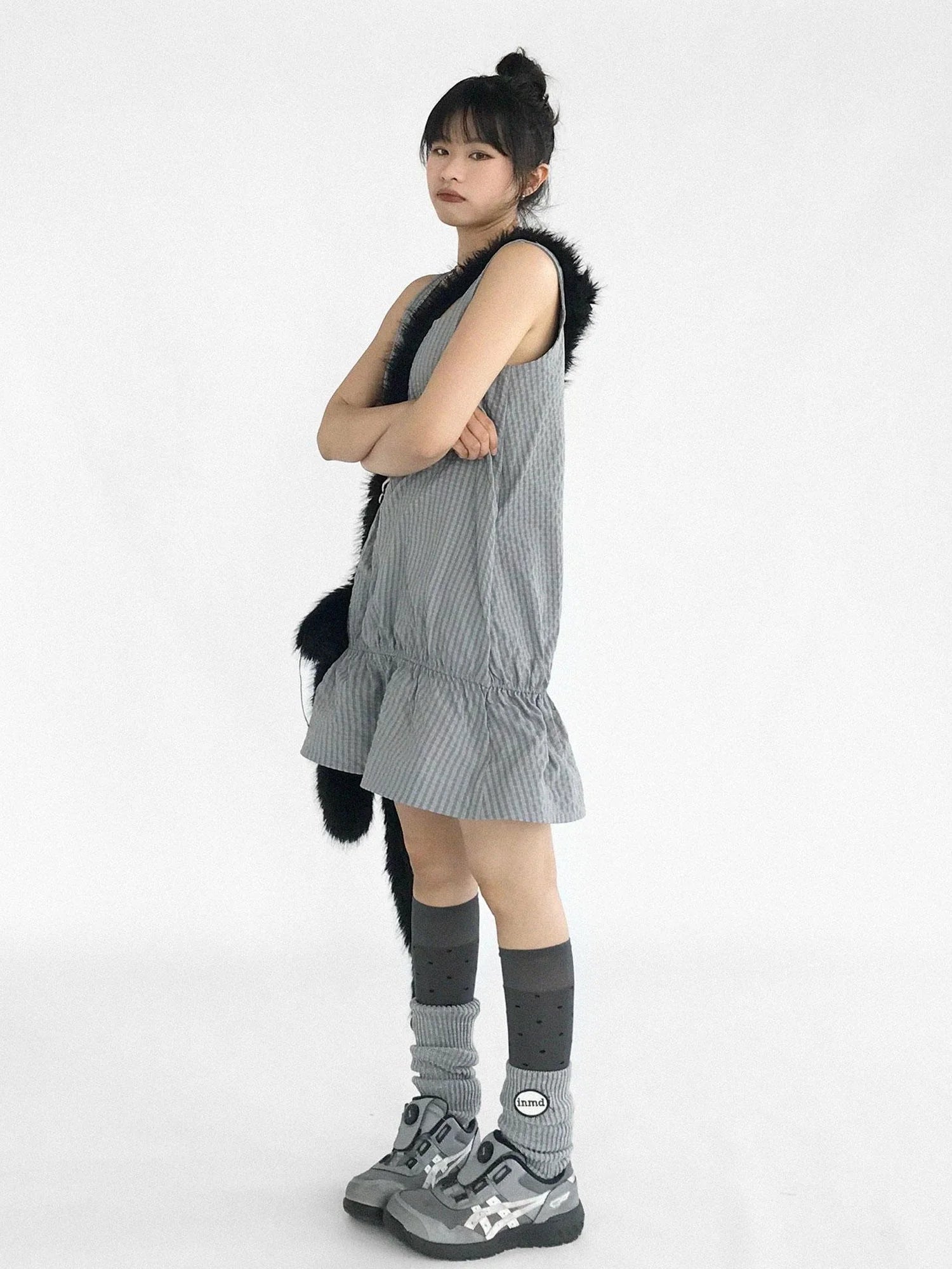 Ruffle Square Neck Strapless A Line Dress