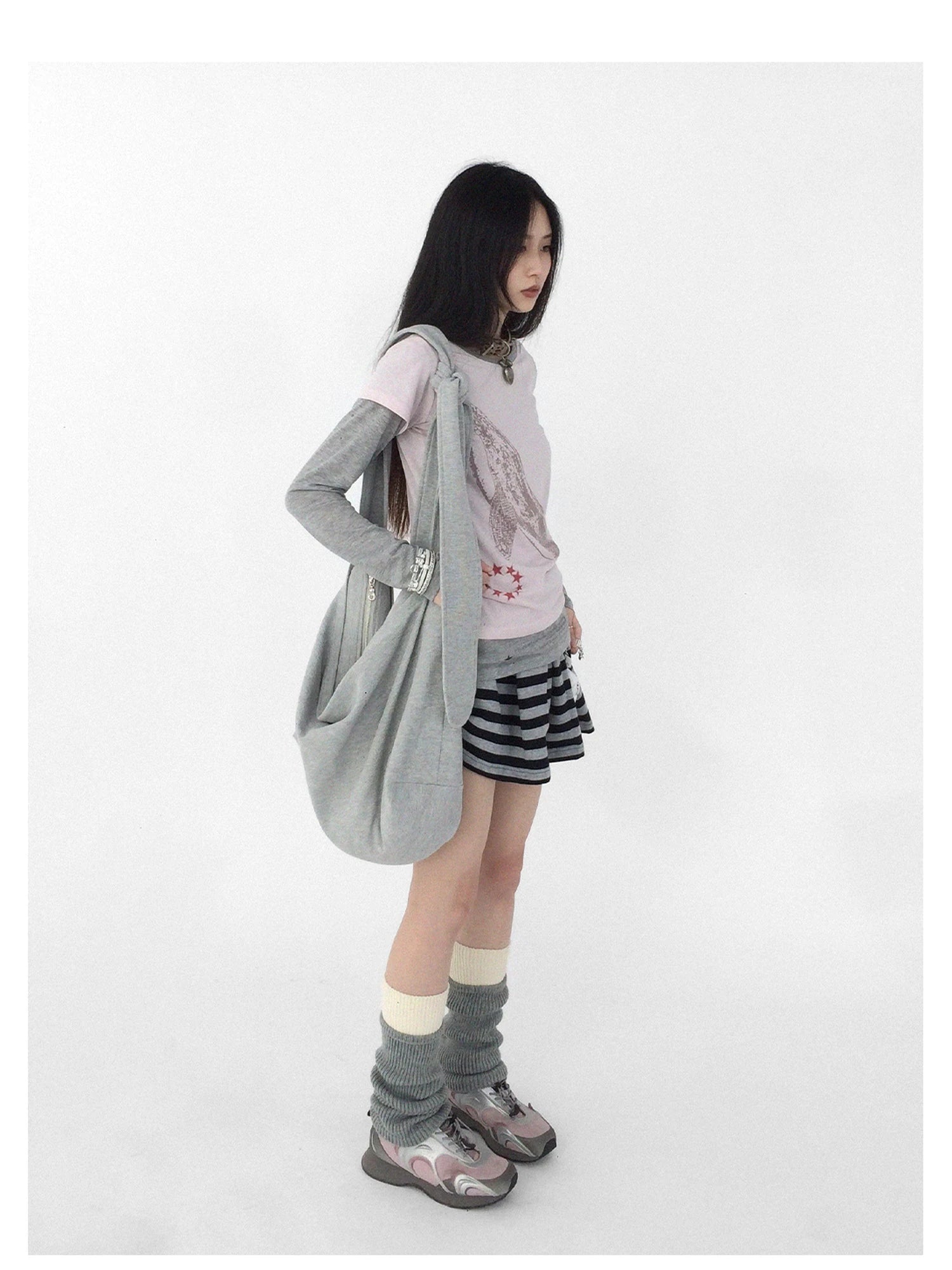 Silent Whale Embroidered Print Tee Retro Color Block Design