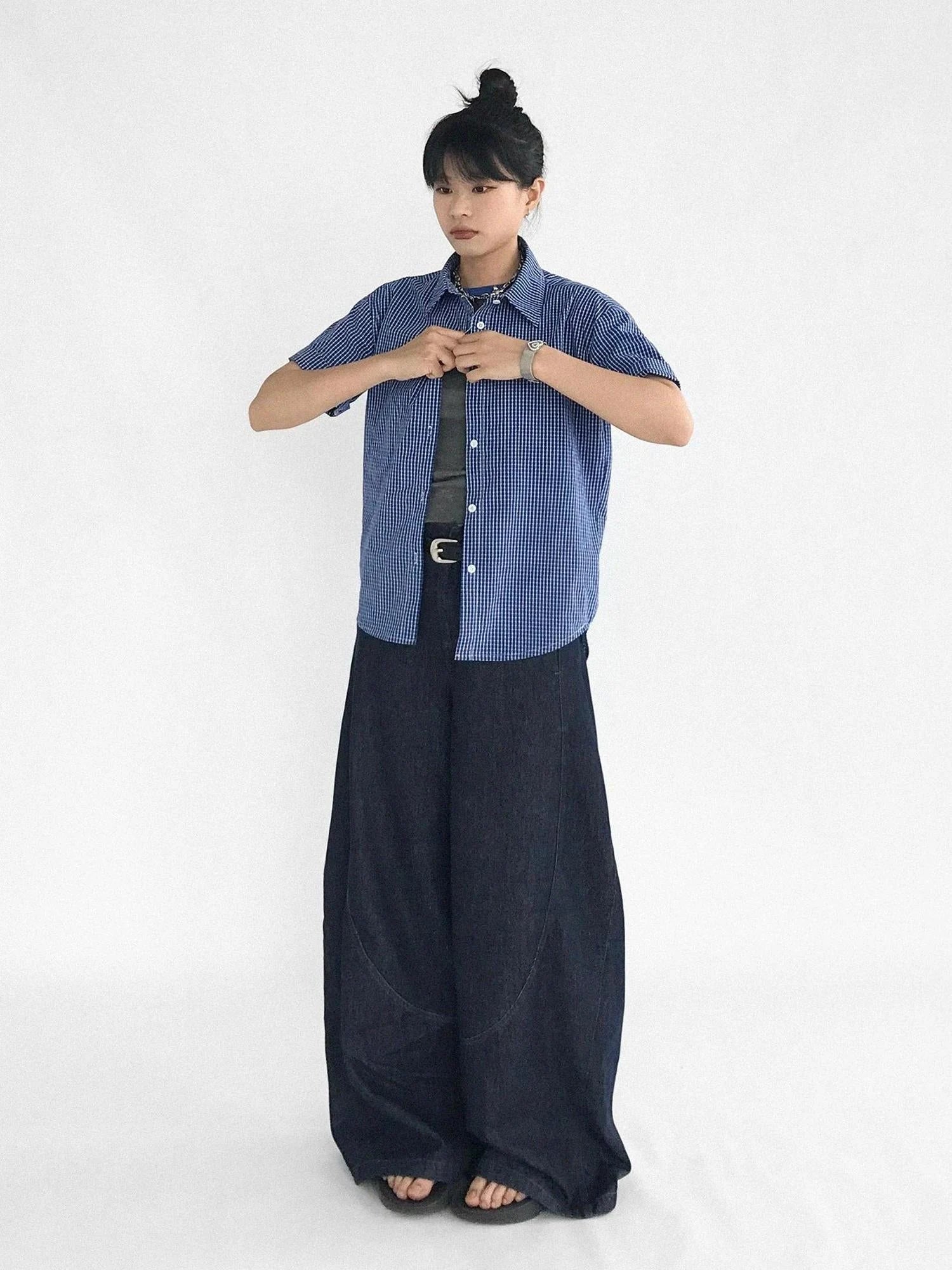 Slim Fit Flared Denim Pants With Vintage Wash