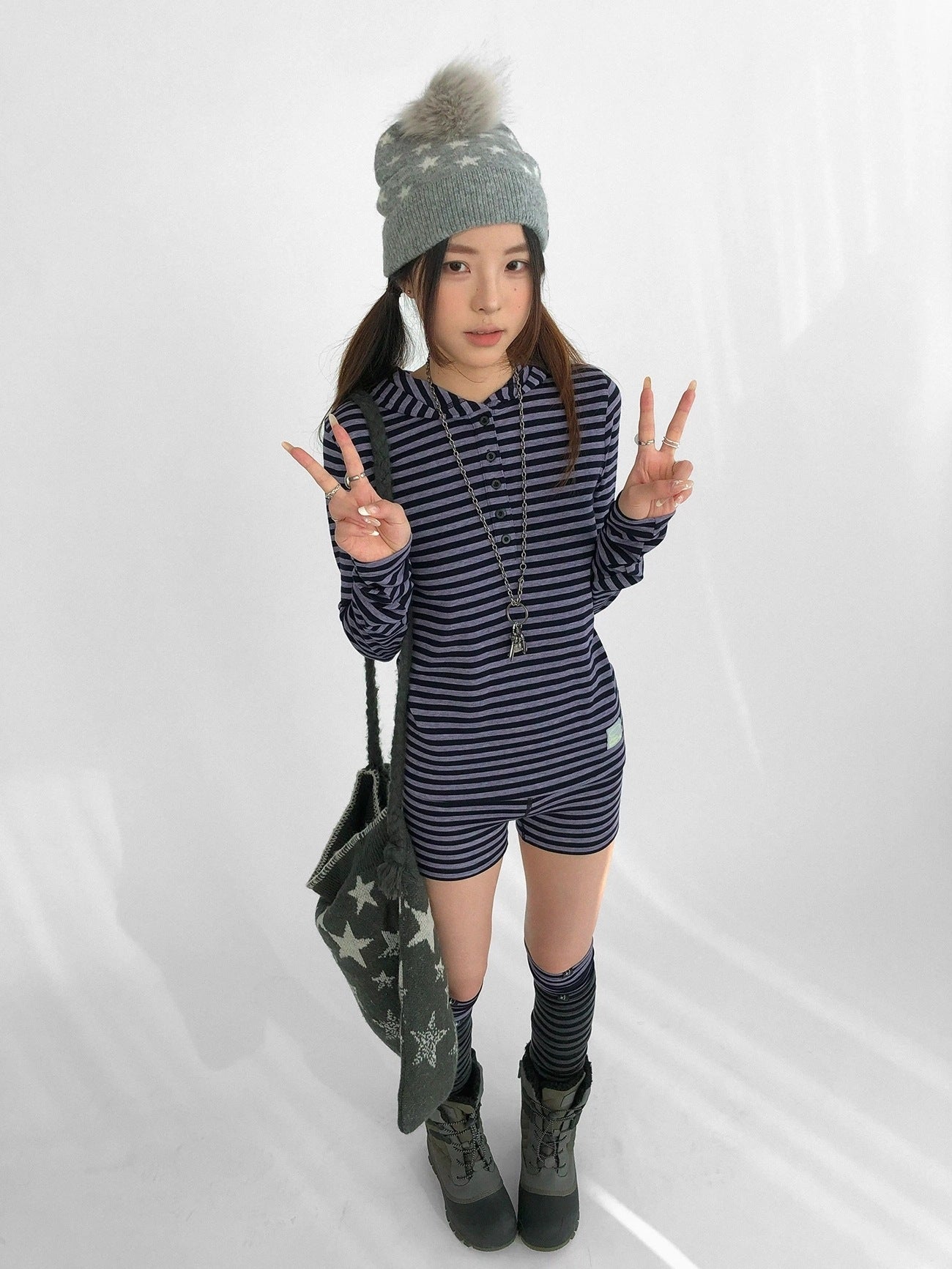 innomoood Slim Fit Striped Hooded Long Sleeve Casual Comfortable Women T-Shirt