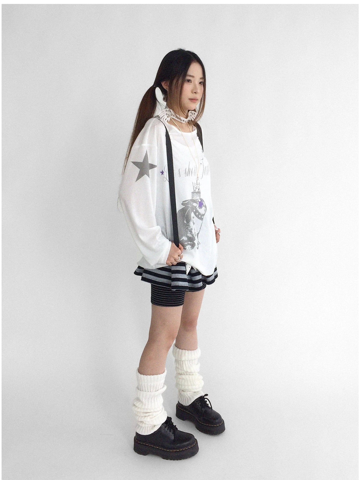 Soft Mid Rise Striped Yoga Shorts