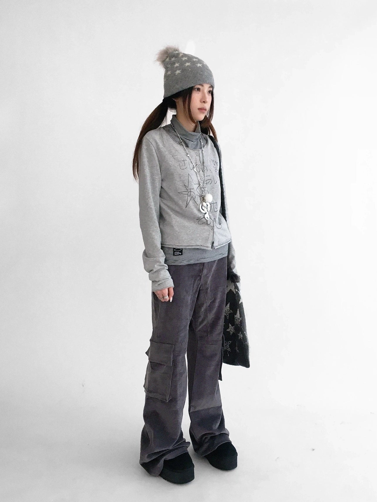 innomoood Soft Stretch Cotton Low Rise Flare With Pockets Zip Fly Casual Women Pants