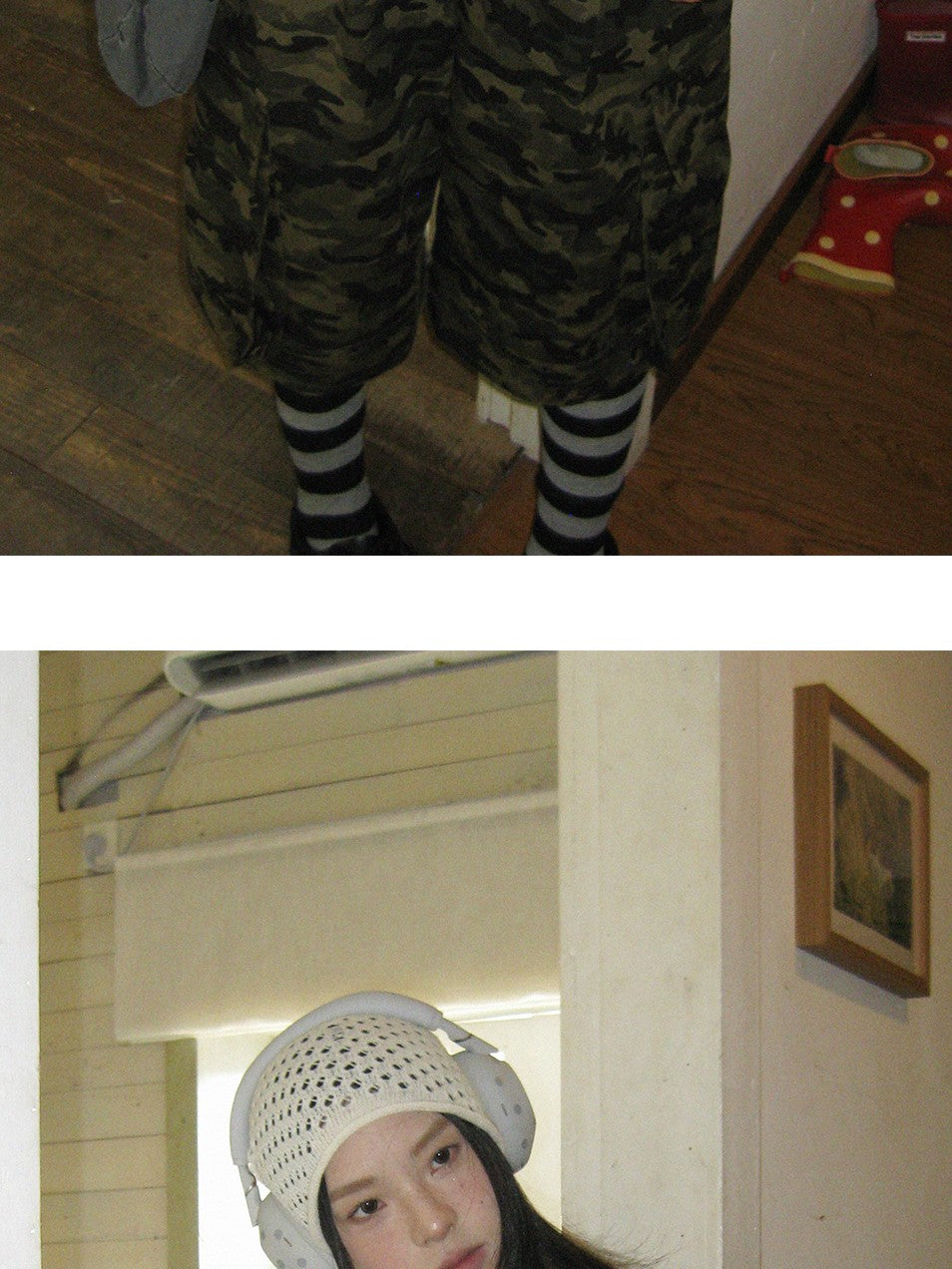 innomoood Stamp Polka Dot Print Vintage Wide Round Neck Women&