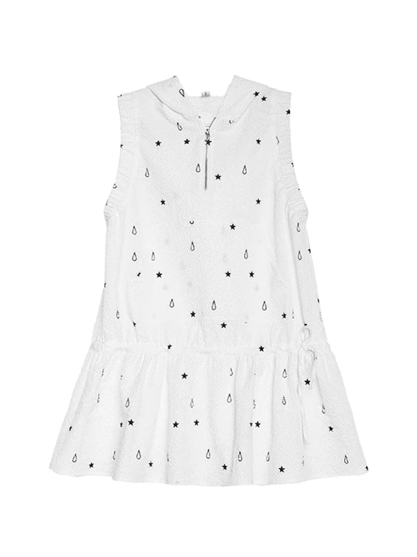Star Drop Textured Sleeveless Smock Dress