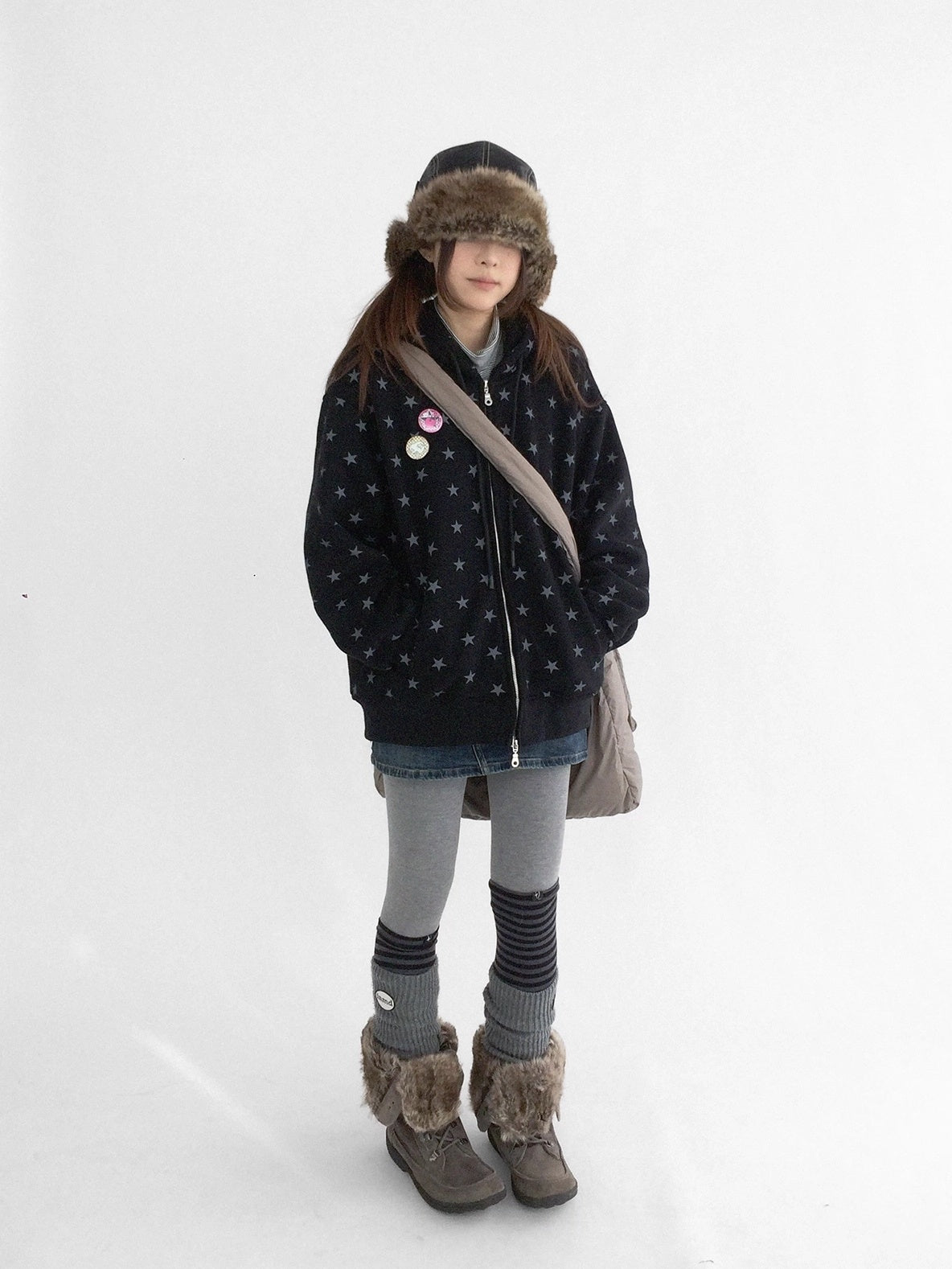 innomoood Star Print Relaxed Fit Pullover Women Soft Fabric Casual Hoodies