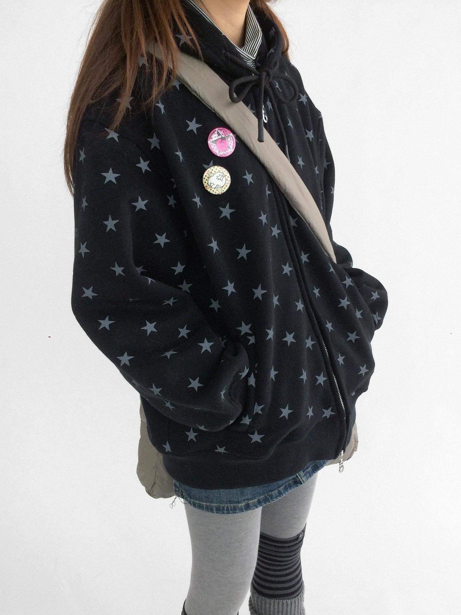 innomoood Star Print Relaxed Fit Pullover Women Soft Fabric Casual Hoodies