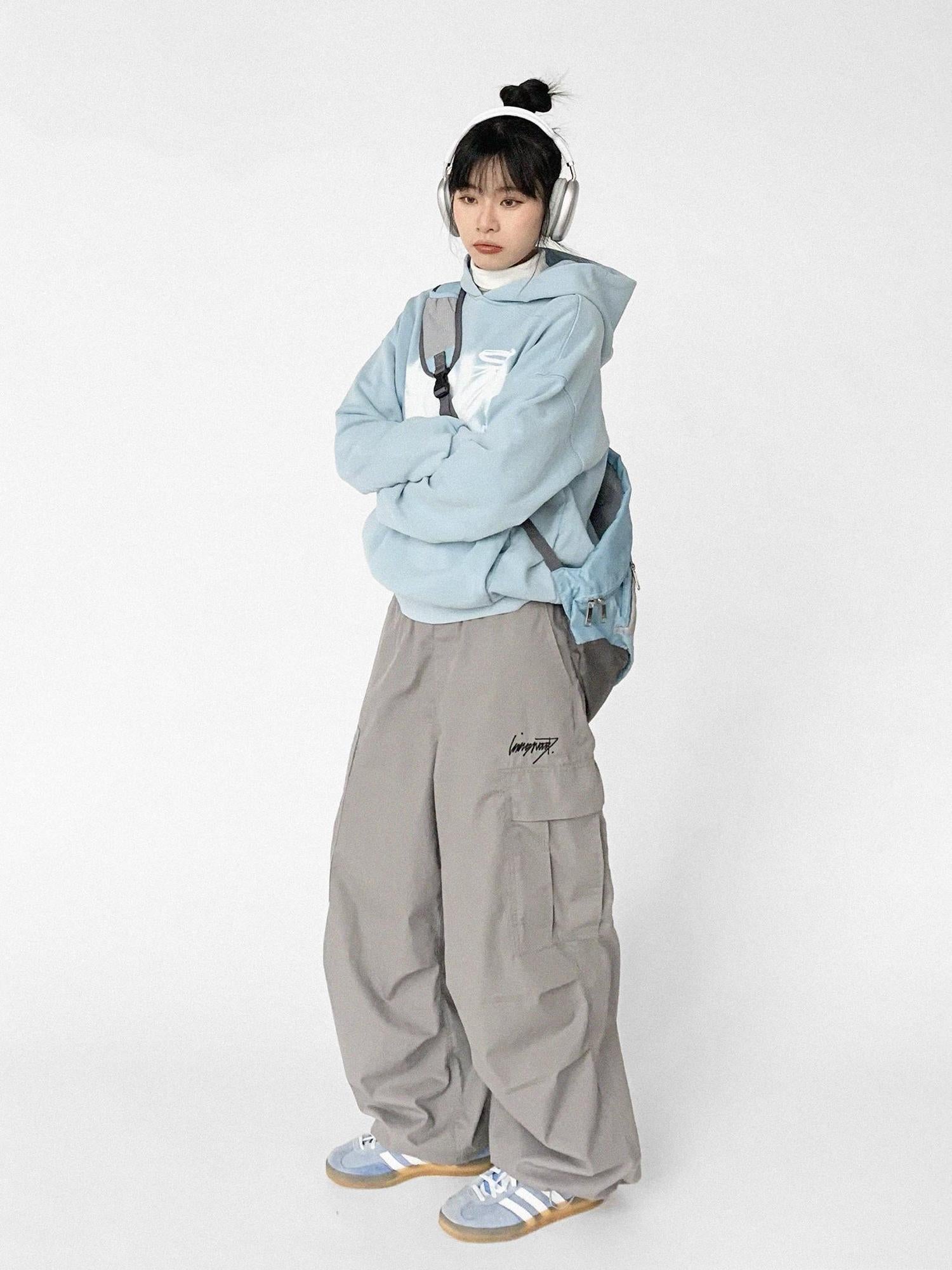 innomoood Star Rail Dyed Heart Print Washed Oversized Hoodie