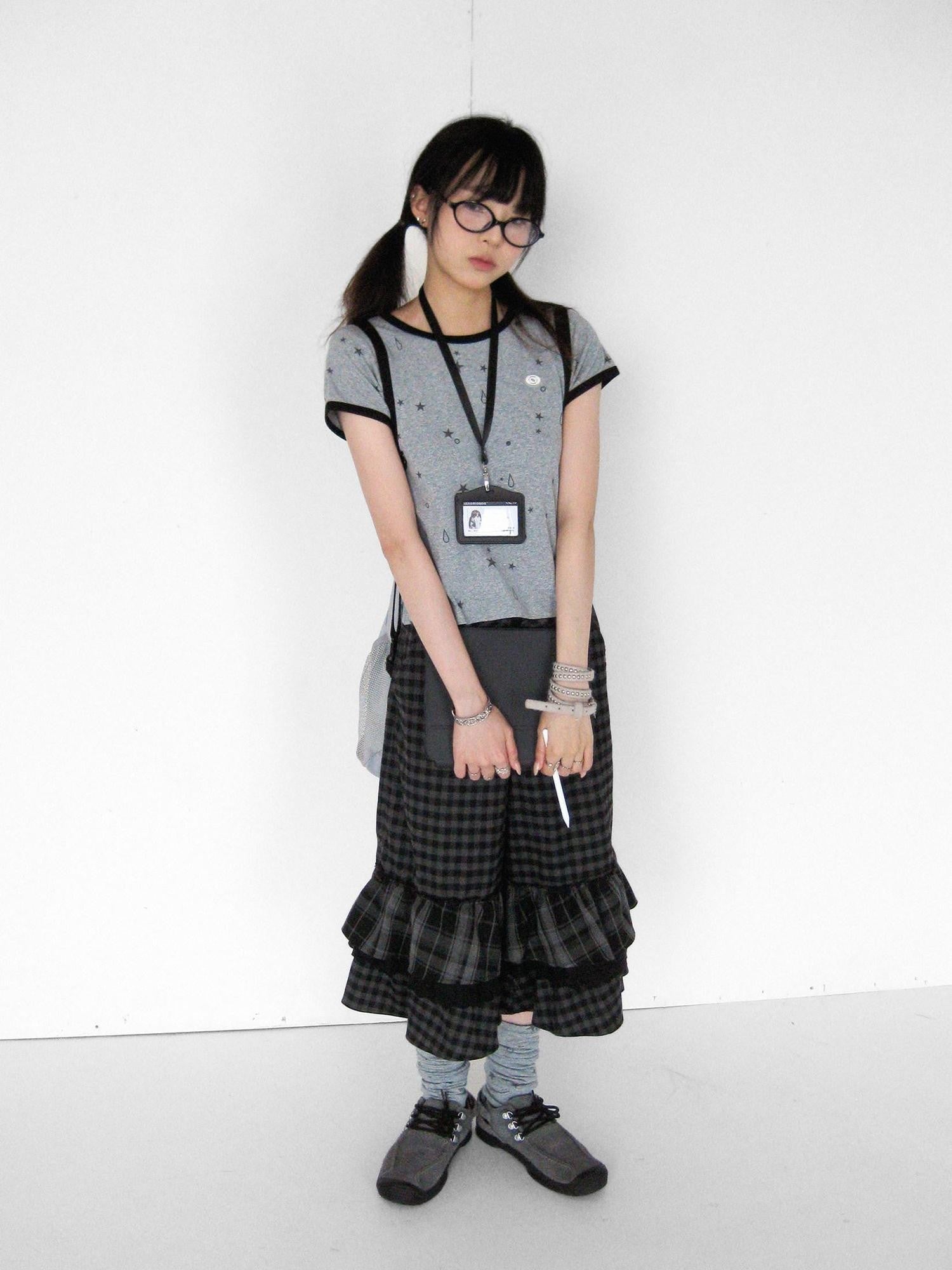 innomoood Star Tear Allover Print Colorblock Women&