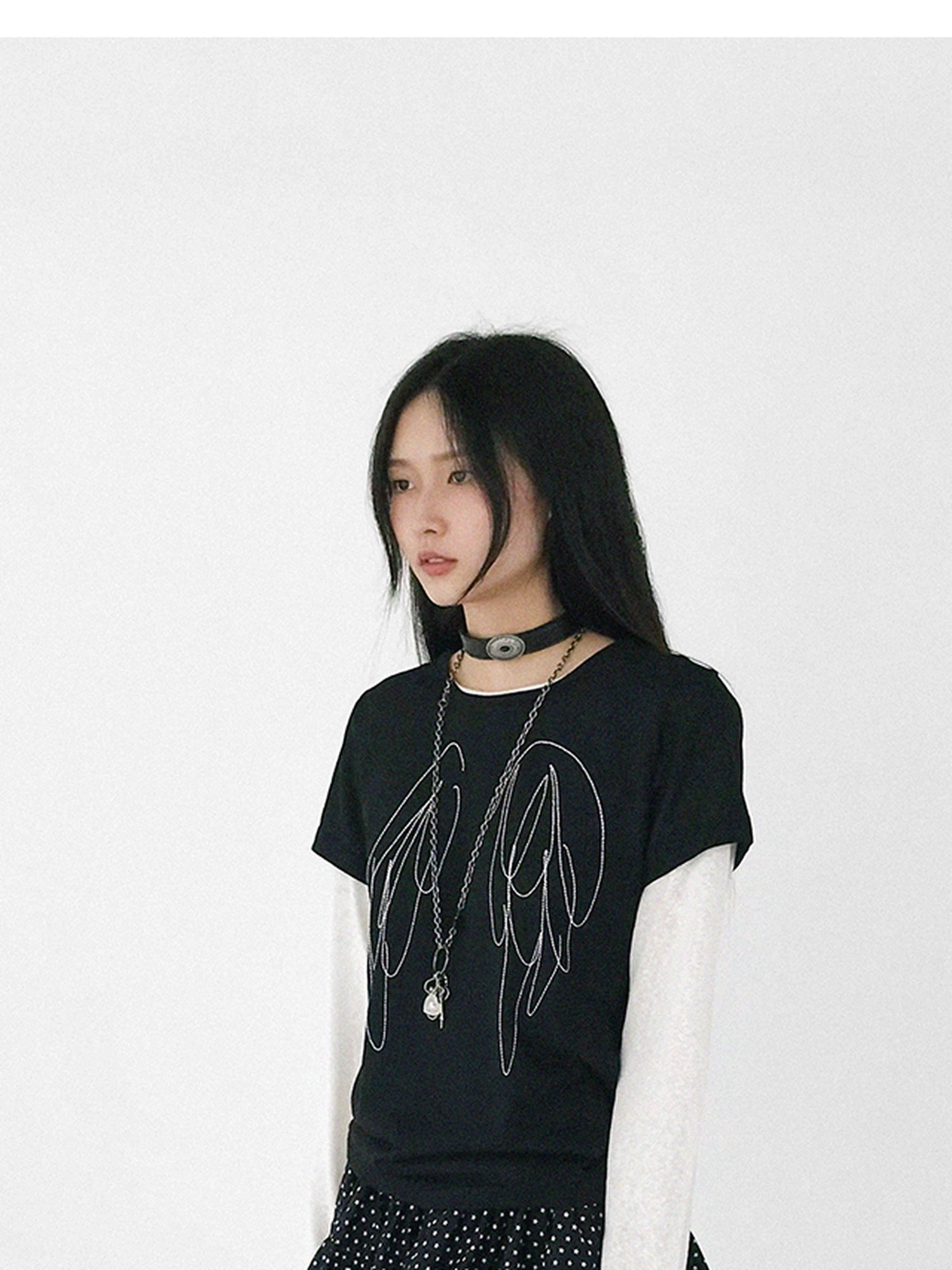 Starry Dot Print Tiered Tulle Skirt