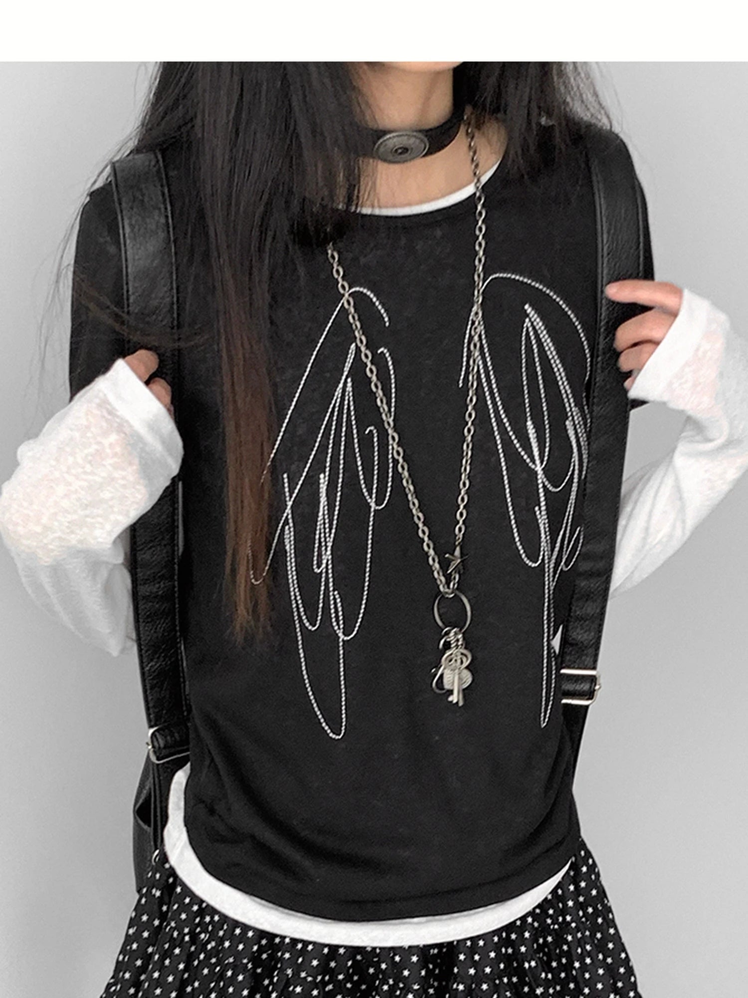 Starry Dot Print Tiered Tulle Skirt