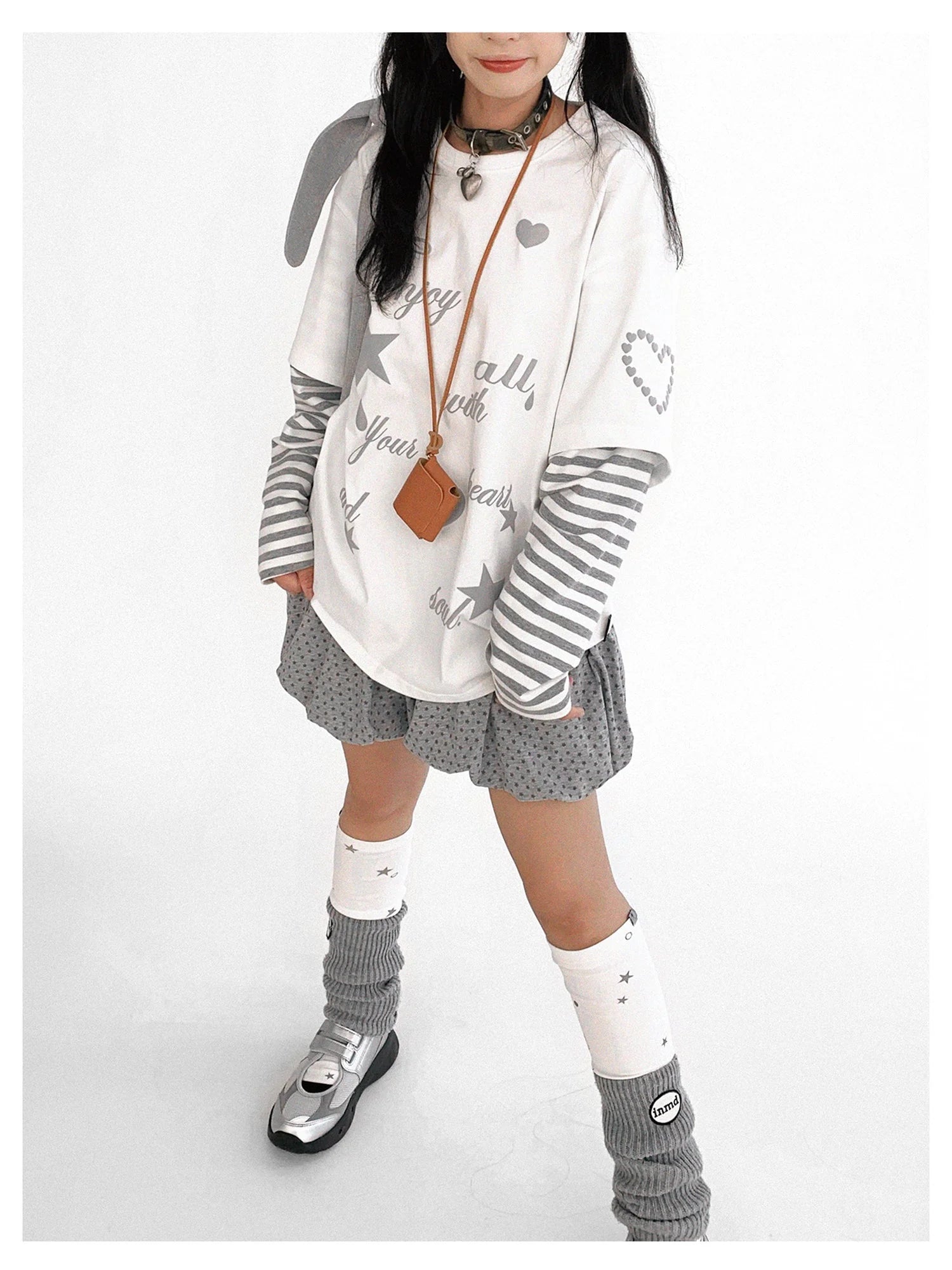 Starry Knit Puff Skort Pumpkin Waistband