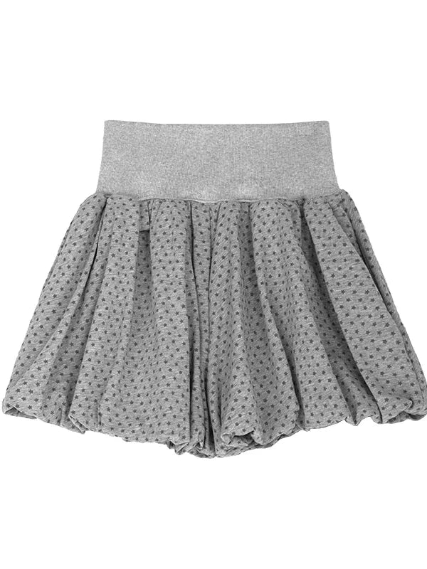 Starry Knit Puff Skort Pumpkin Waistband