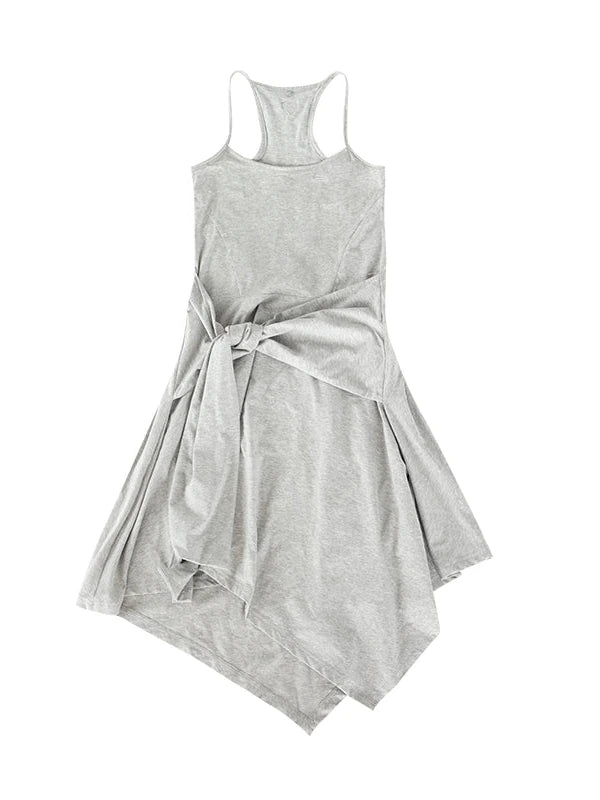 Strappy A Line Dress With Tie Waist And Heart Logo