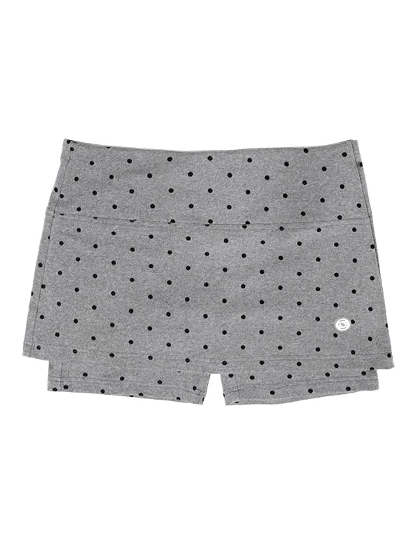 Stretch Dot Print Yoga Skort Low Rise Gray