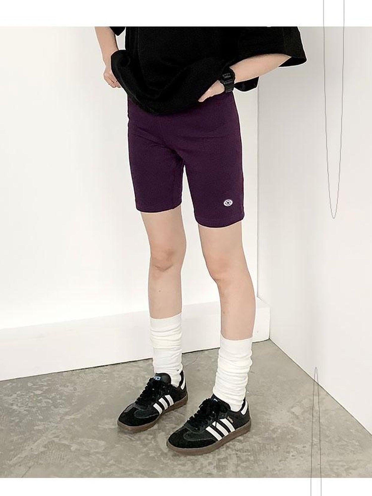 innomoood Stretch Fit Cotton Knit Yoga Training Shorts