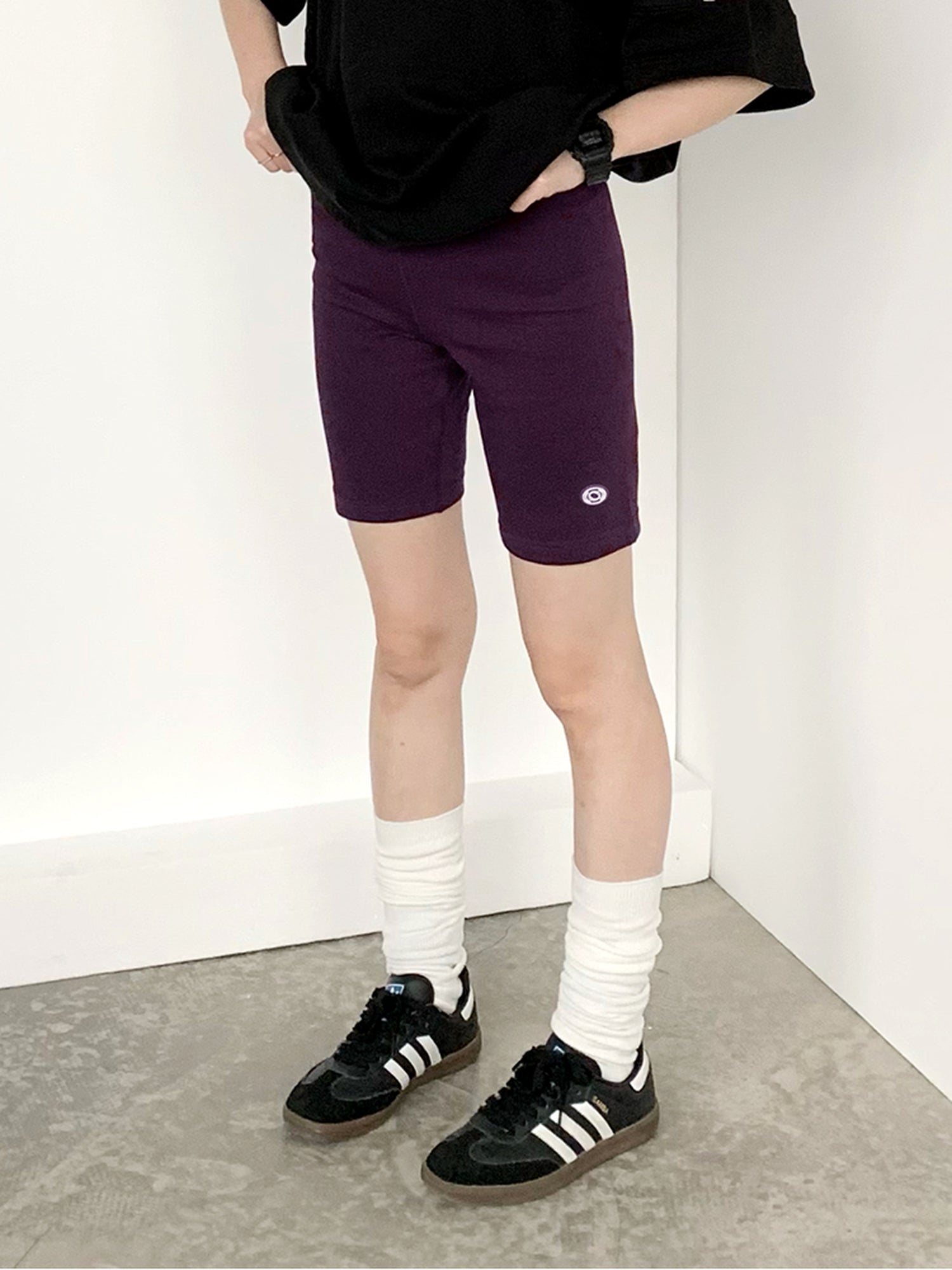 innomoood Stretch Fit Cotton Knit Yoga Training Shorts