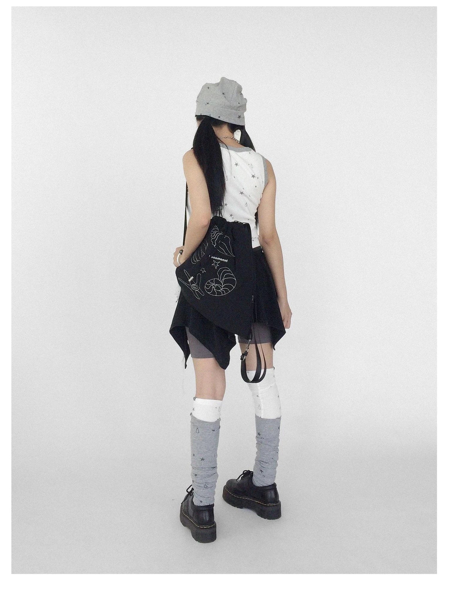 Stretch Knit Star Tear Drop Print Sock Leg Warmers