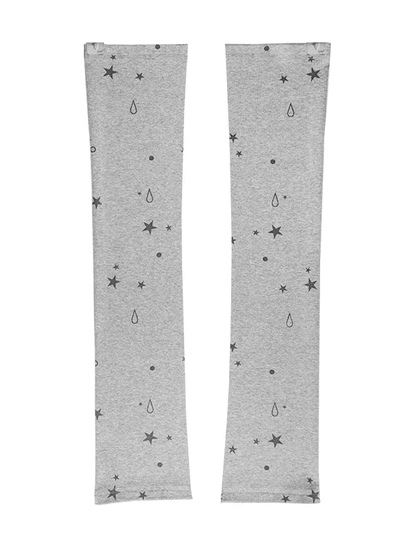 Stretch Knit Star Tear Drop Print Sock Leg Warmers