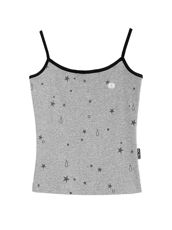 Stretch Knit Star Tears Print Slimming Camisole