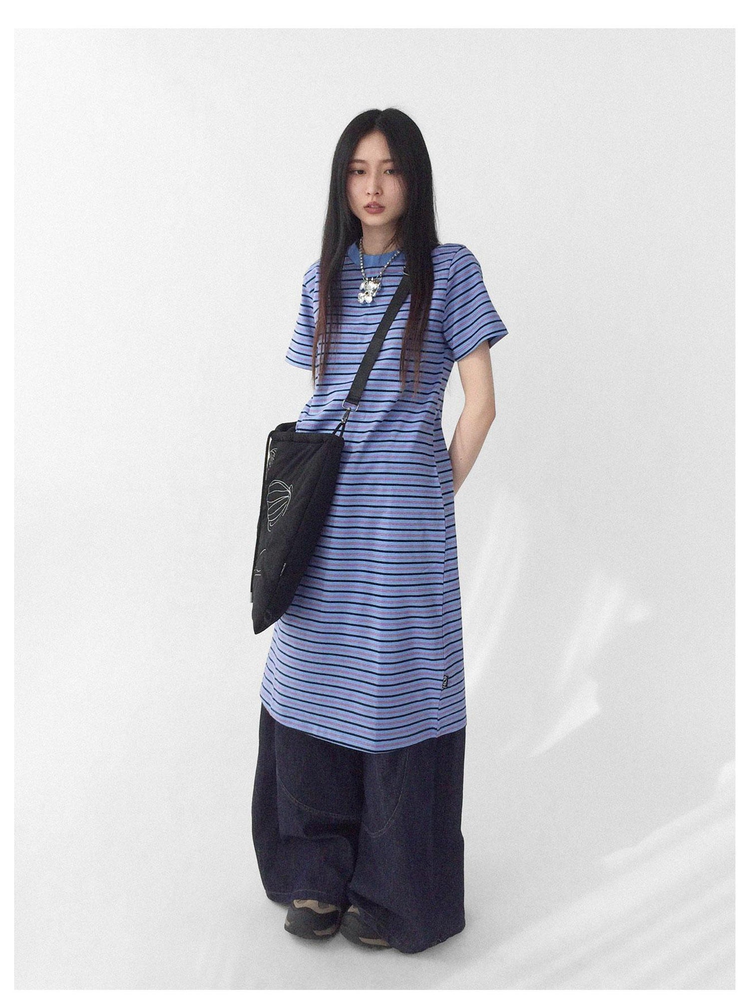 innomoood Striped Knit T-shirt Dress