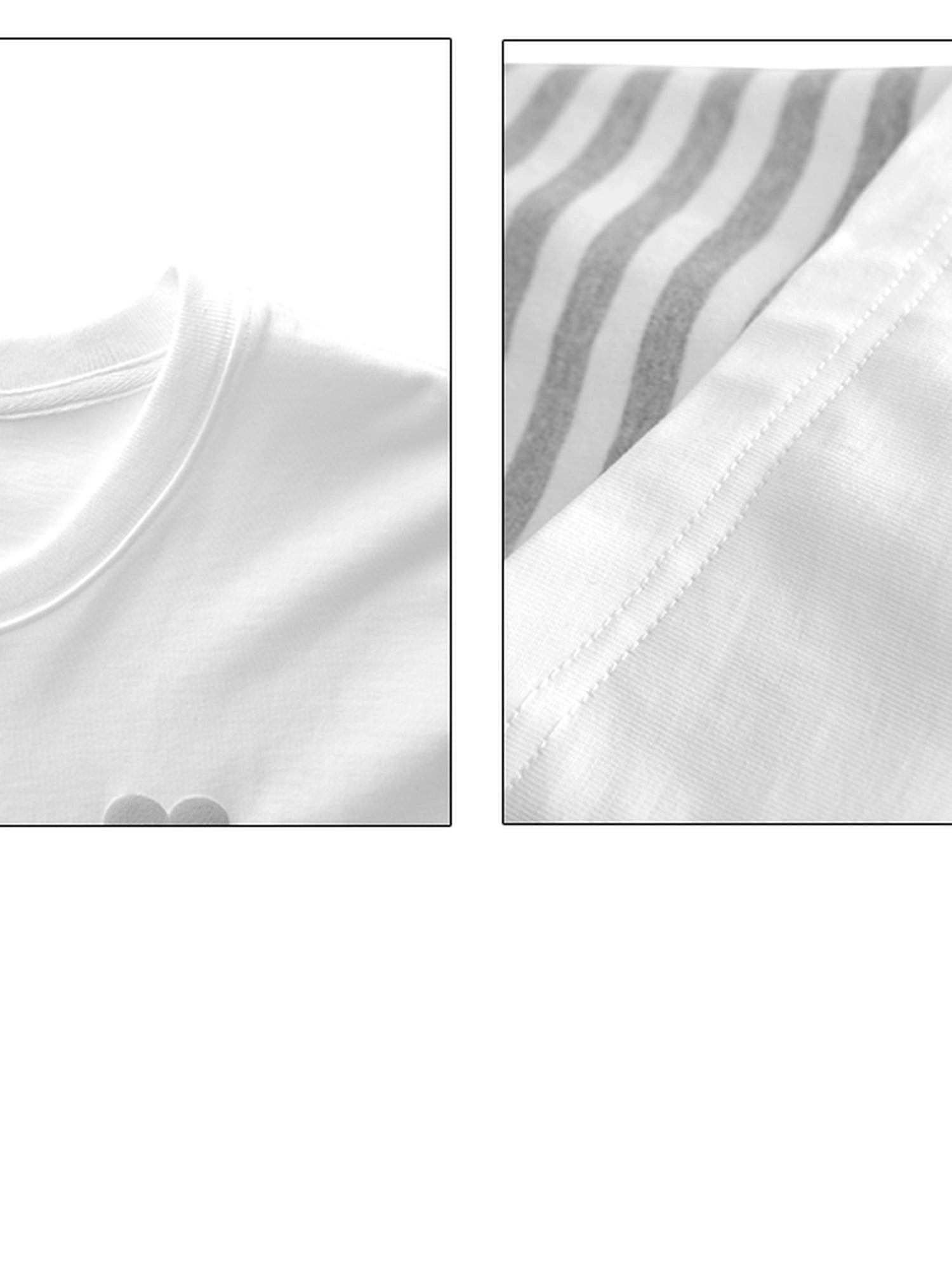 Striped Relaxed Fit Bubble Print Layered Tee