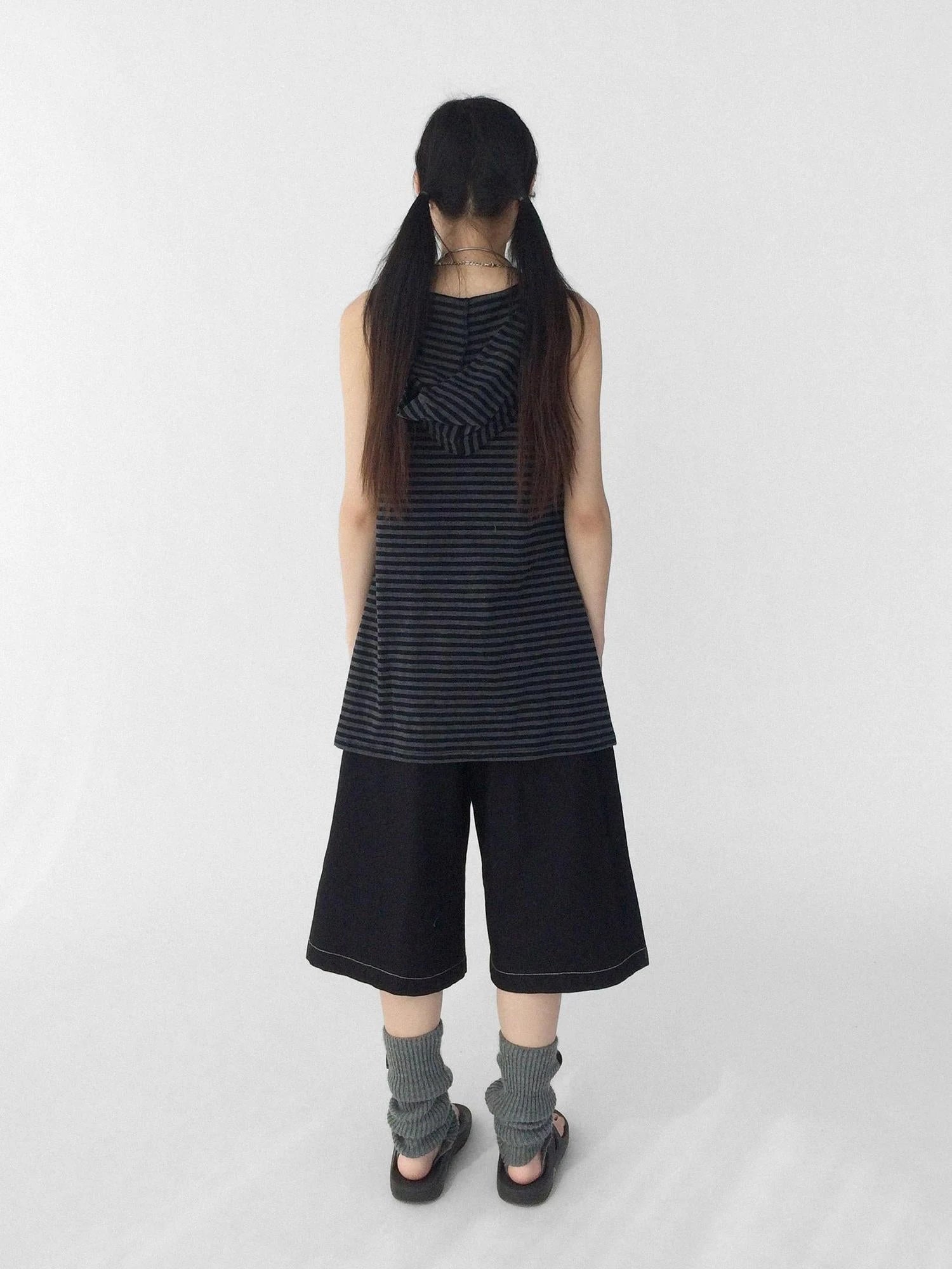Striped Star Low Contrast Hooded Shift Dress