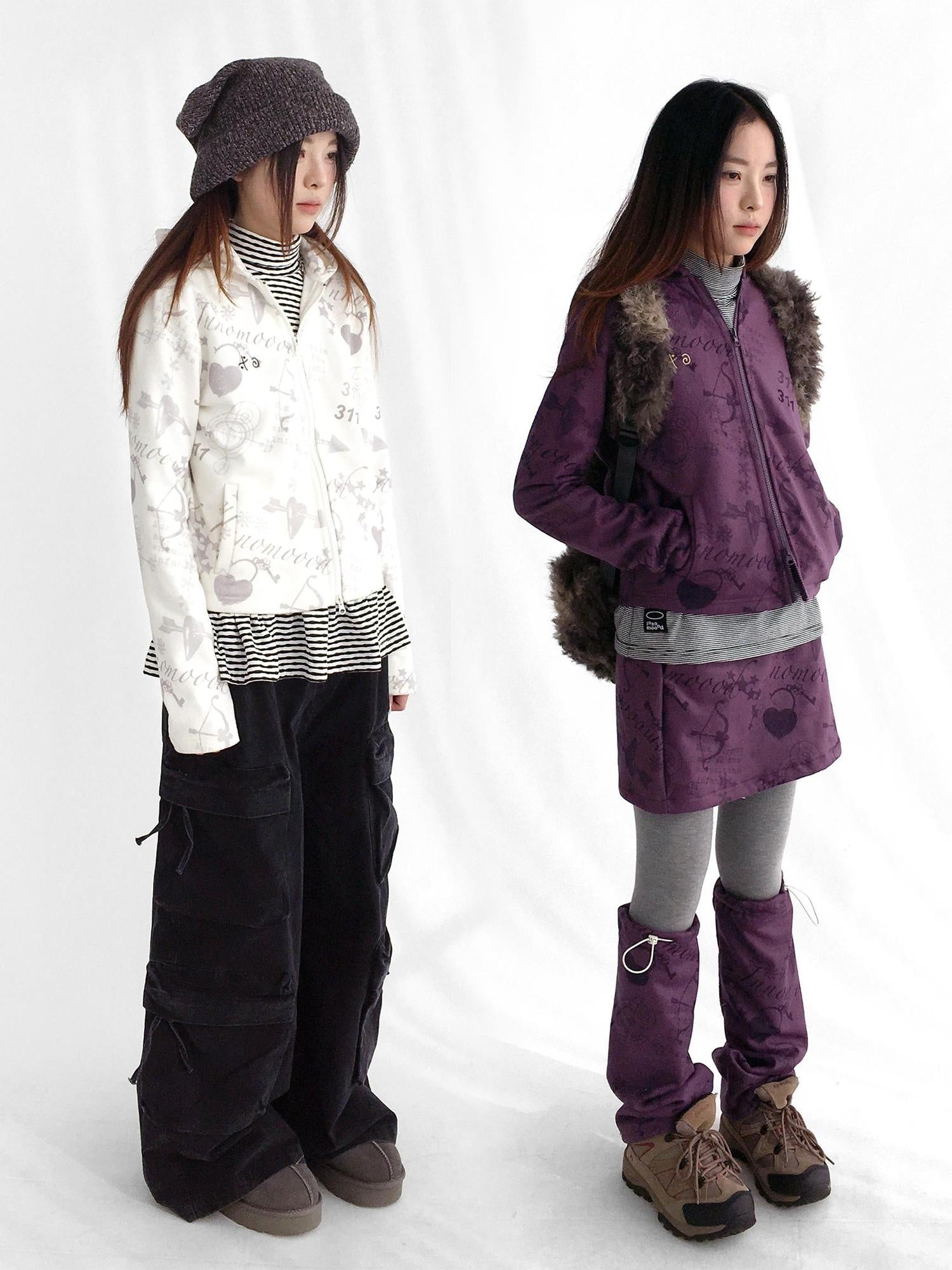 innomoood Stylish Cropped Zip Up Printed Hooded Women 100 Percent Other Material Hoodies