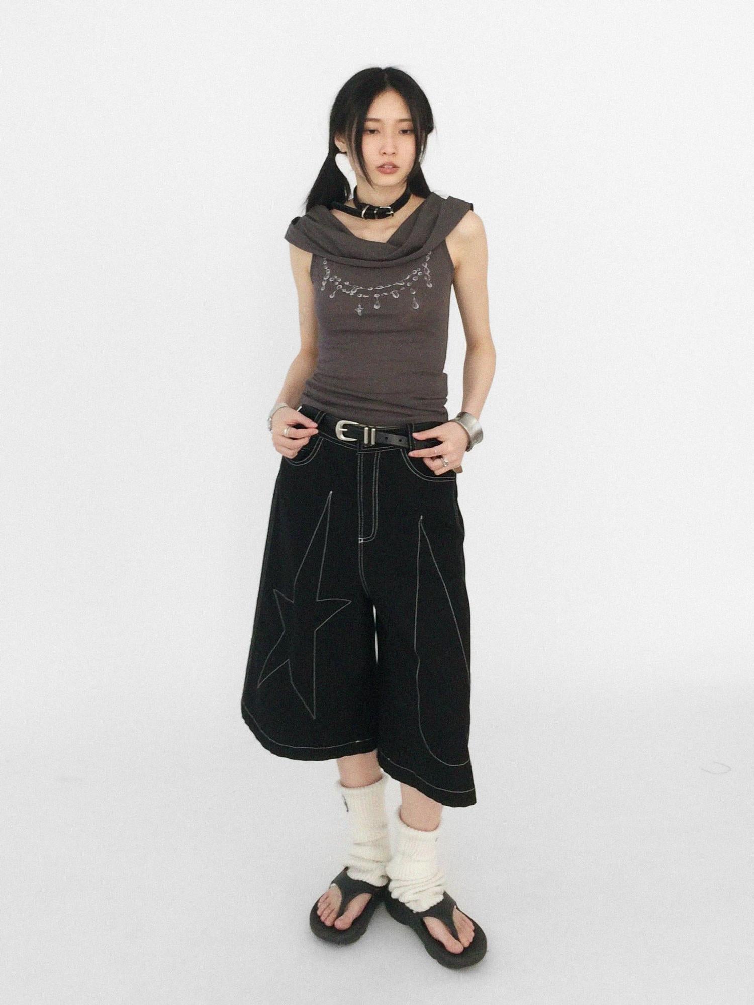 innomoood Tear Drop Hooded Dune Vest