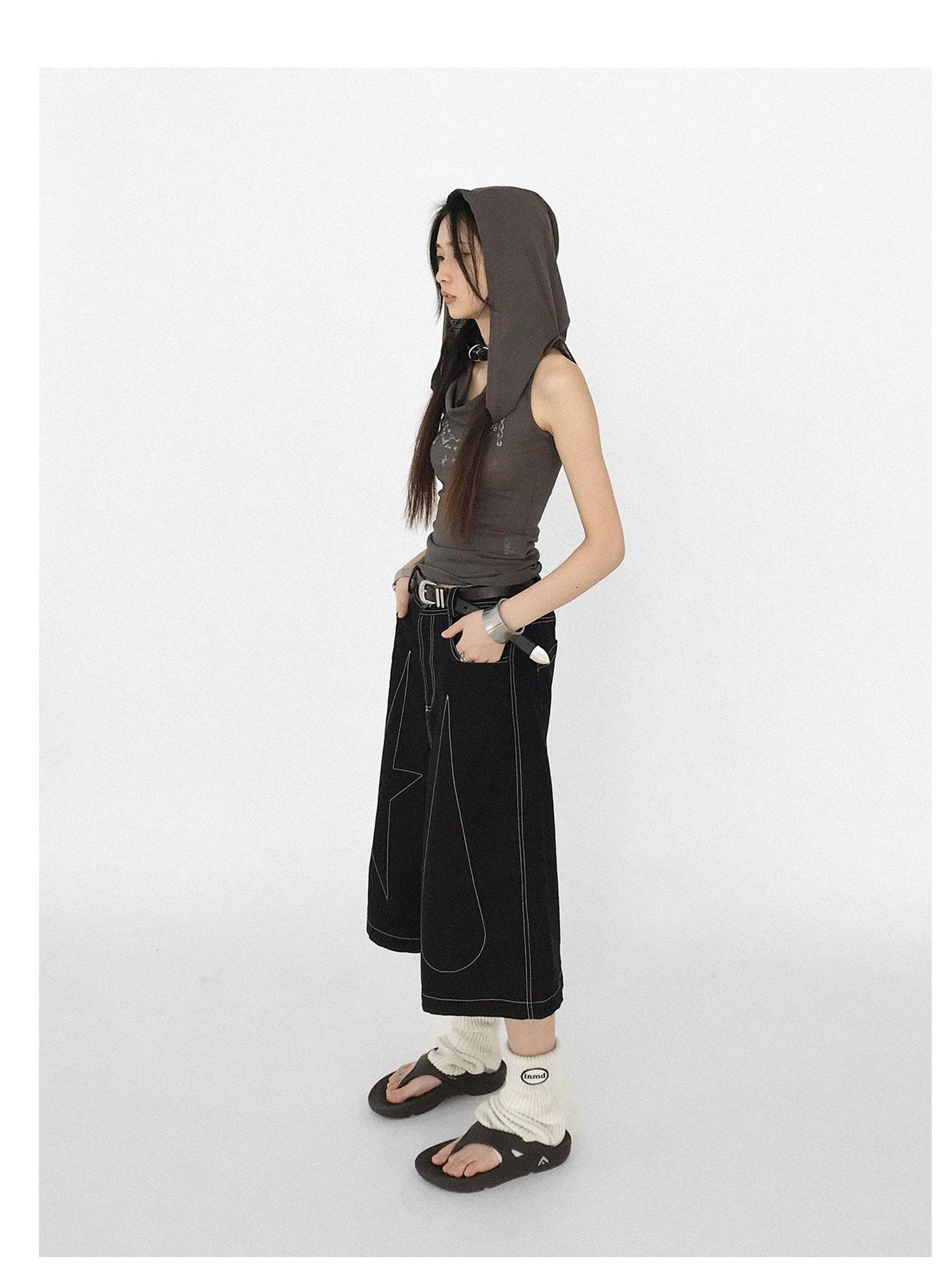 innomoood Tear Drop Hooded Dune Vest