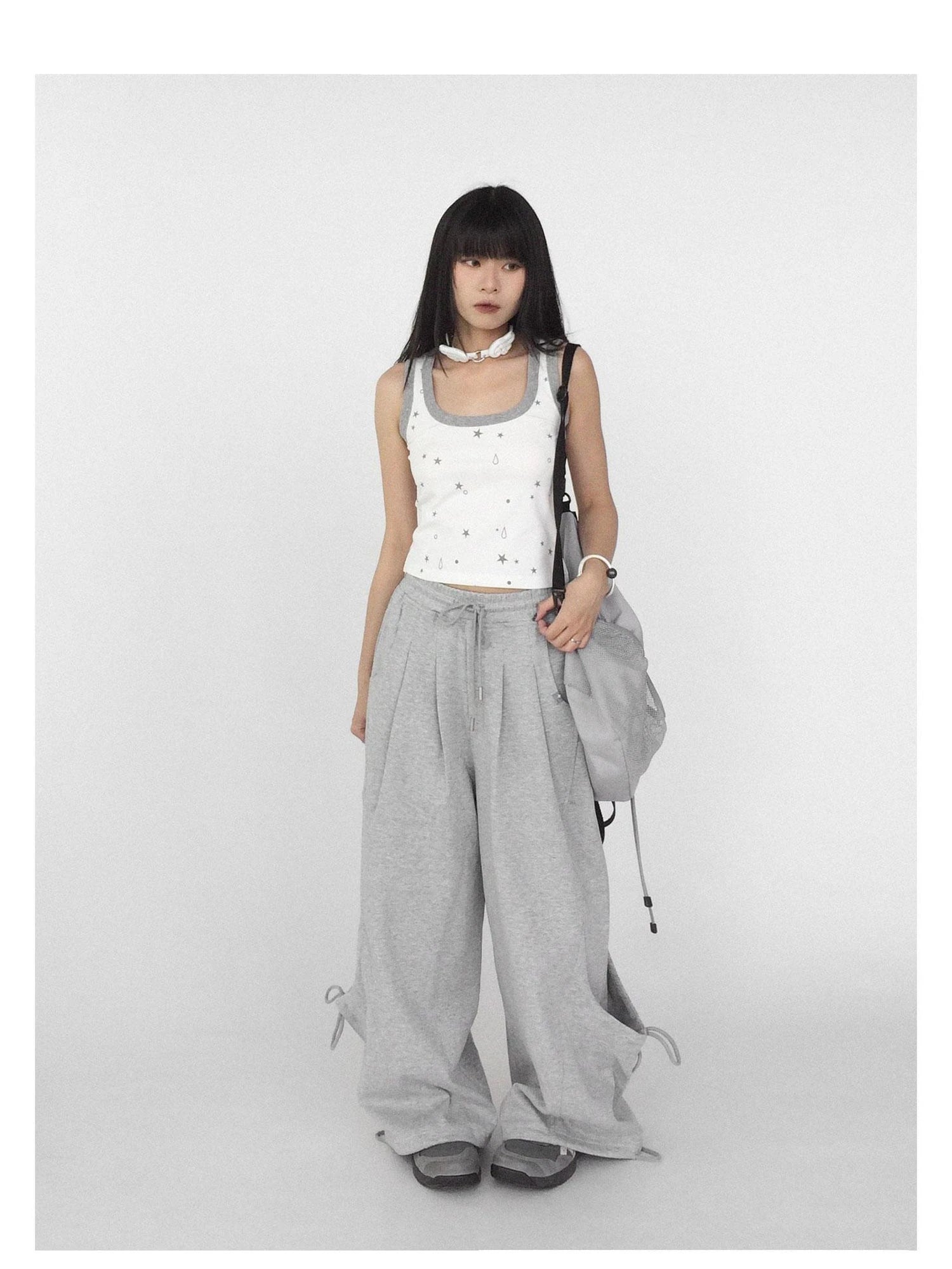 Tear Star Print Slimming Knit Vest