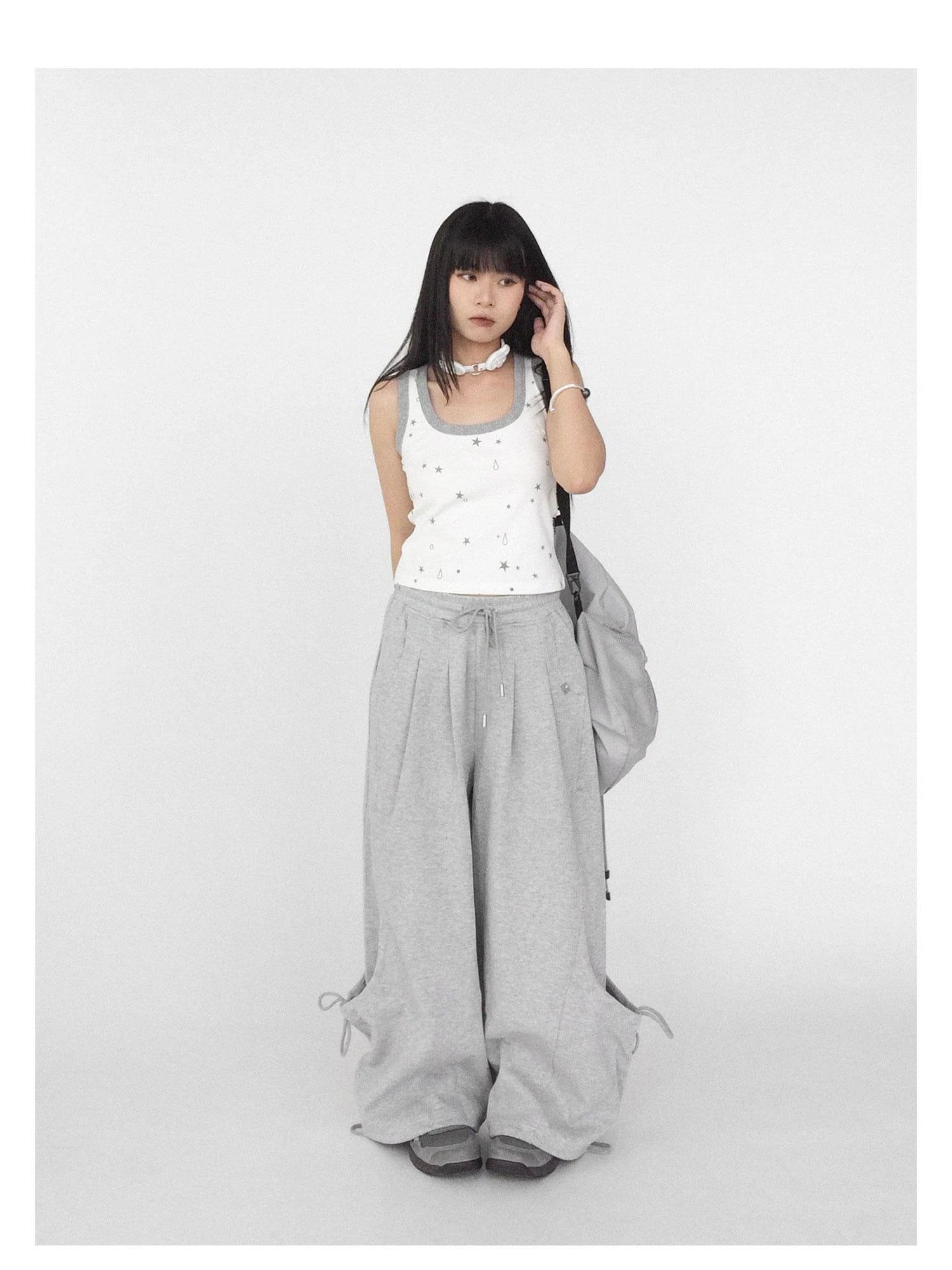 Tear Star Print Slimming Knit Vest