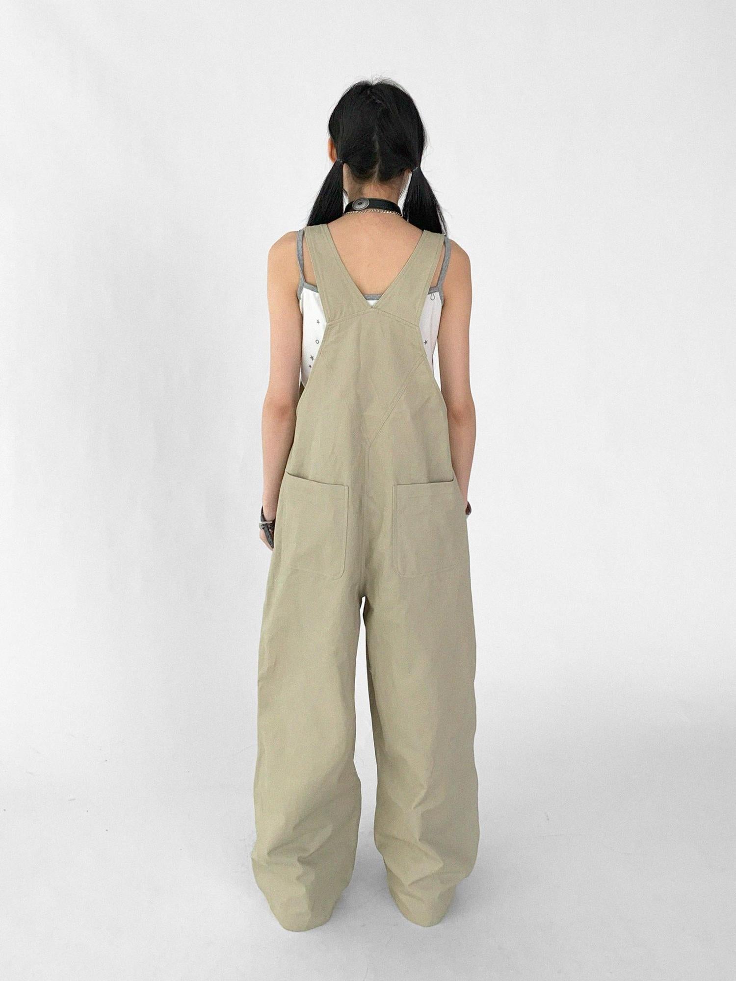 innomoood Tear Stars Raw Edge Applique Overalls