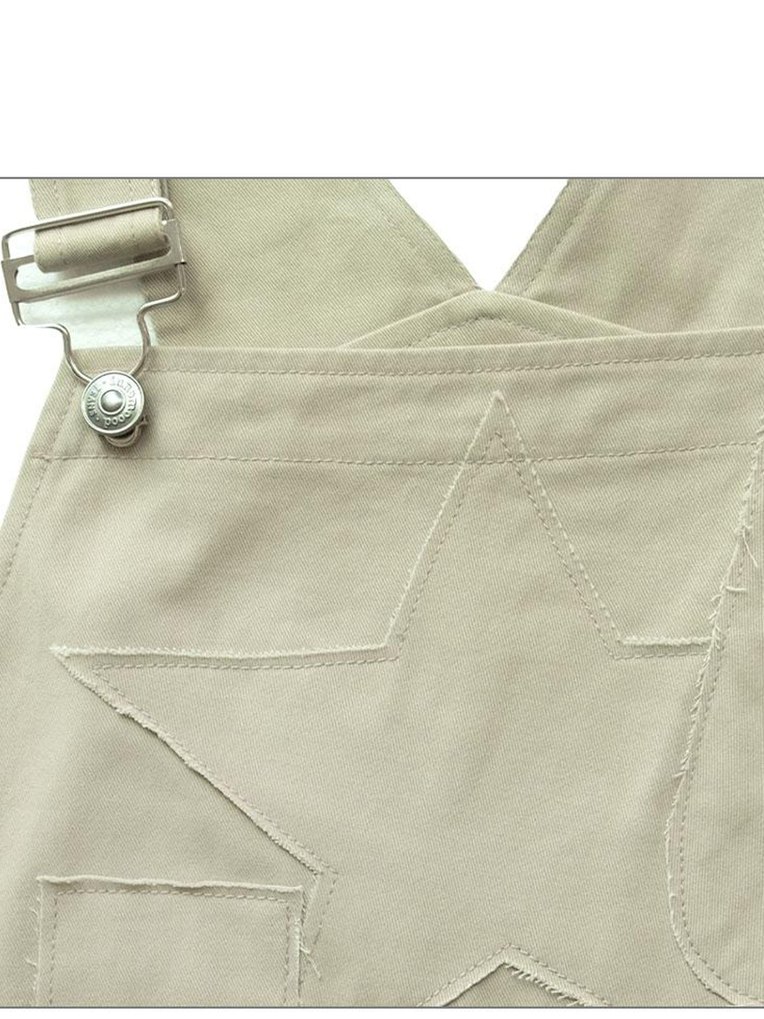 innomoood Tear Stars Raw Edge Applique Overalls