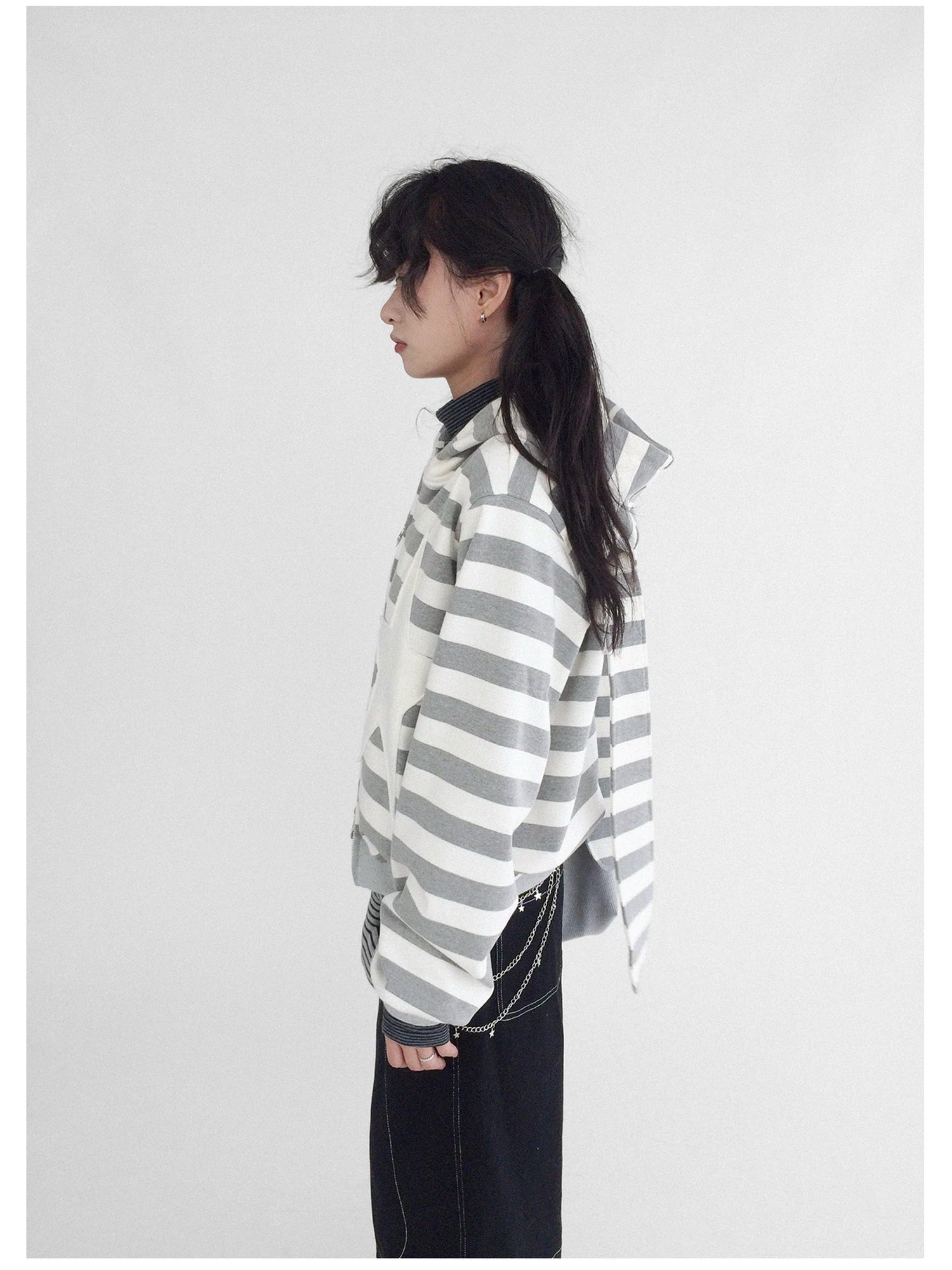 Tears Star Patchwork Hoodie With Detachable Bunny Ears